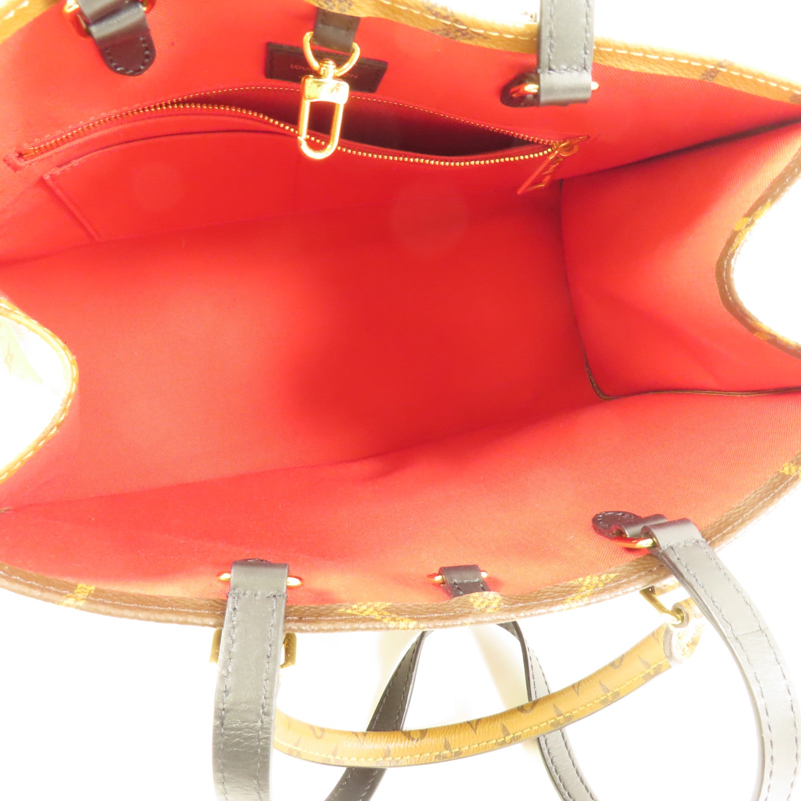 LOUIS VUITTON Monogram Giant On The Go MM金扣手挽肩背兩用袋