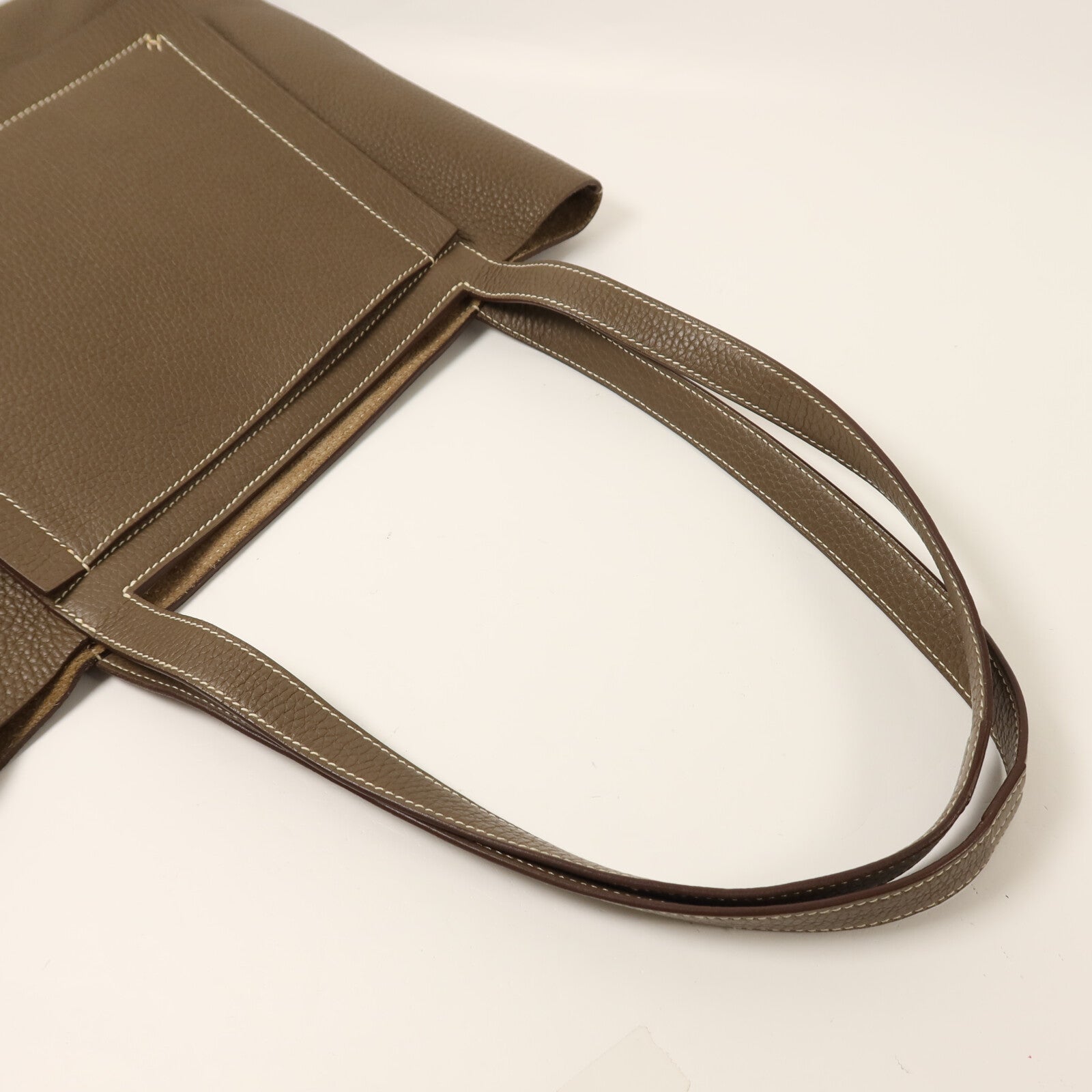 HERMES Clemence皮革Cabasellier 31手挽袋Etoupe