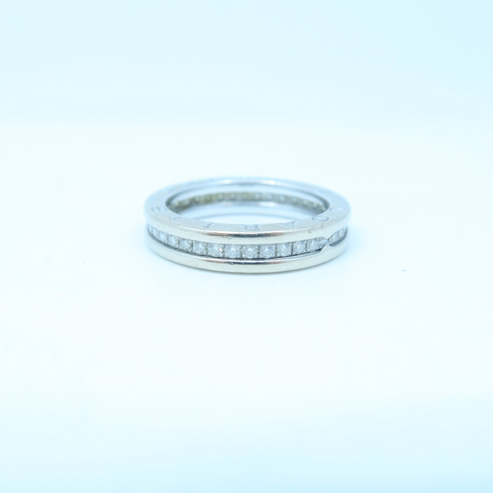 BVLGARI 18K White Gold B-zero1 Diamond0.40ct Diamond Ring US#8.0