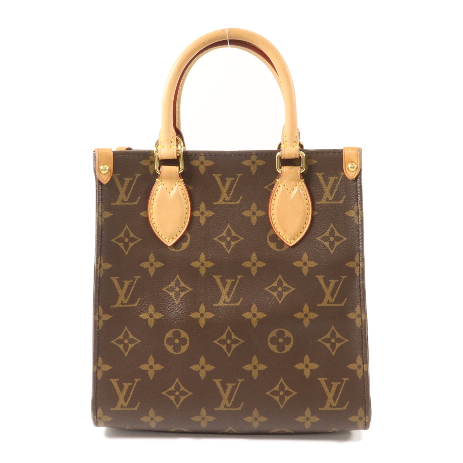LOUIS VUITTON Monogram Sac Plat BB金扣手挽肩背兩用袋