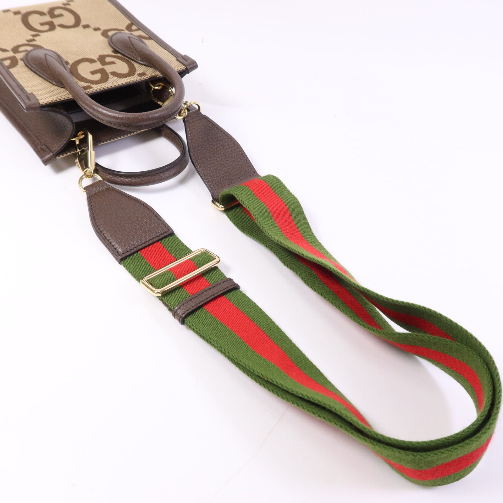 GUCCI 帆布Jumbo GG金扣手挽肩背兩用袋