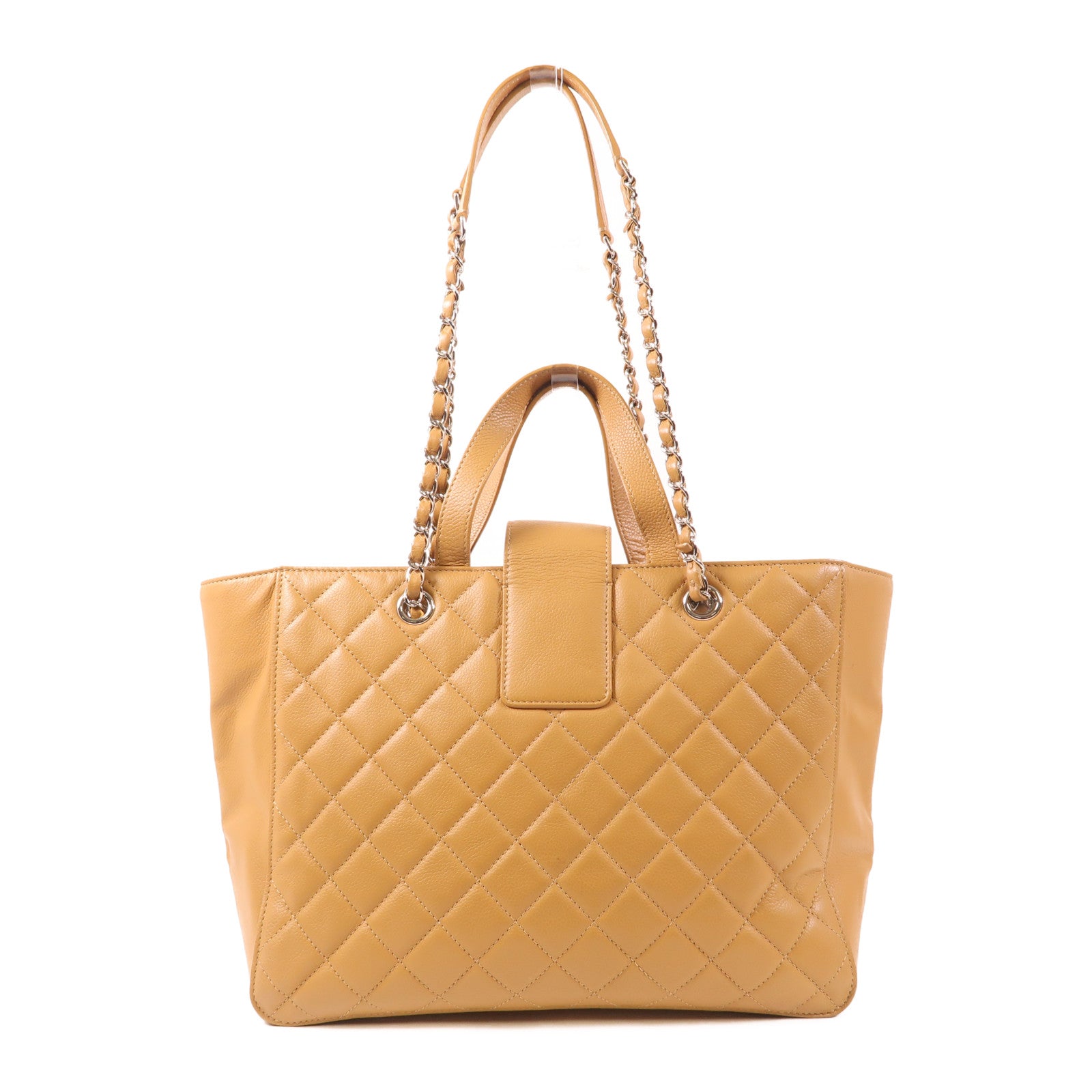 CHANEL 牛皮皮革Shoulder Bag銀扣手挽肩背兩用袋