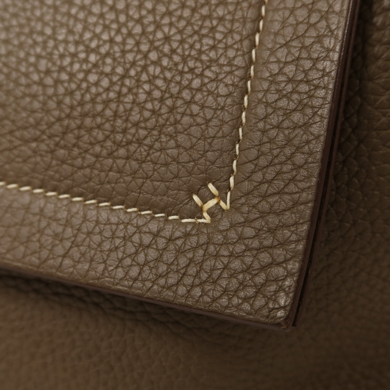 HERMES Clemence皮革Cabasellier 31手挽袋Etoupe