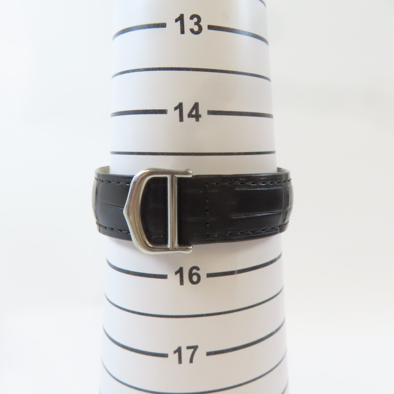CARTIER Pasha C不鏽鋼/皮革手錶自動機芯黑色#15.25cm