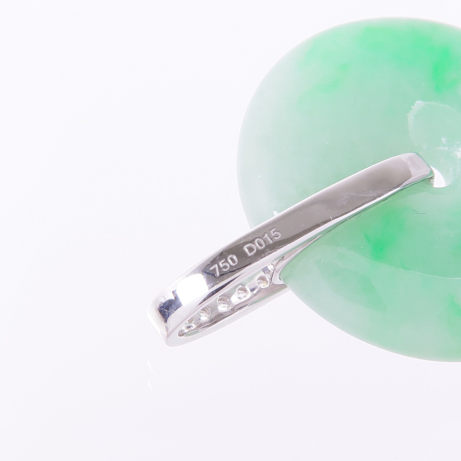 JEWELRY 18K白金Jade Diamond Pendant Top翡翠/鑽石吊墜