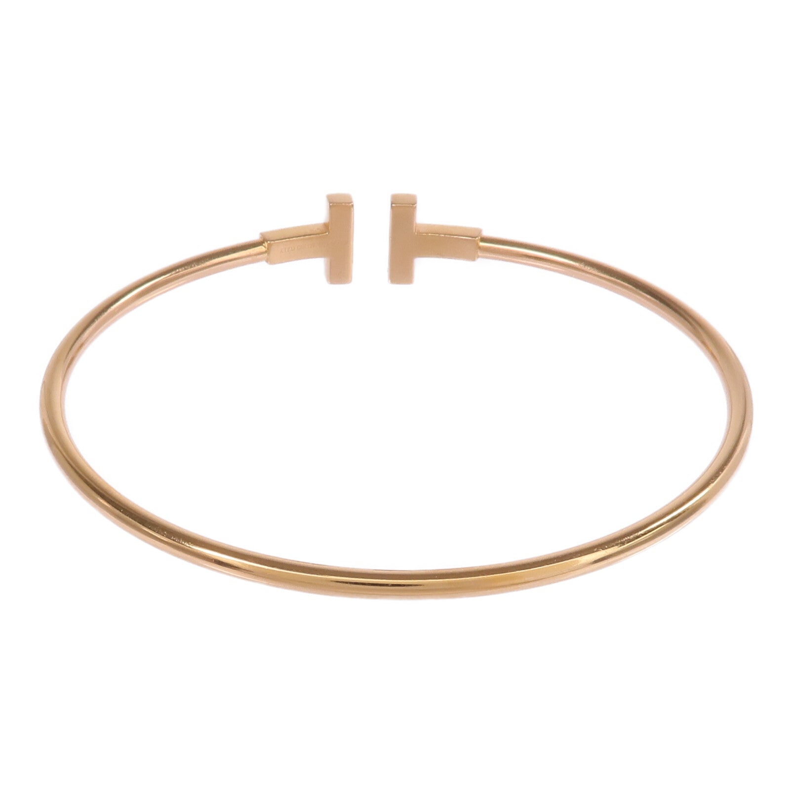 TIFFANY＆CO 18K玫瑰金T Diamond Wire Bracelet鑽石手鐲