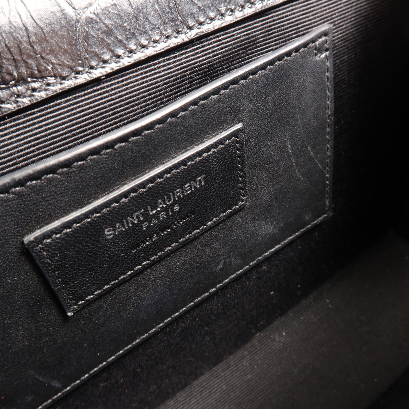 YVES SAINT LAURENT 牛皮皮革Kate Tassel銀扣鏈帶肩背袋