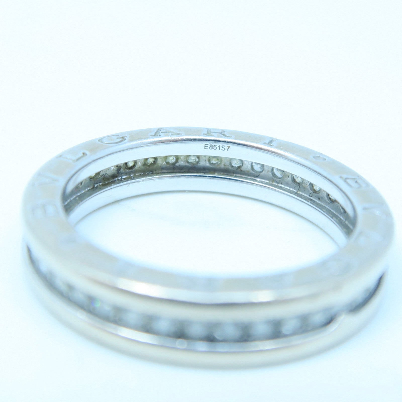 BVLGARI 18K White Gold B-zero1 Diamond0.40ct Diamond Ring US#8.0