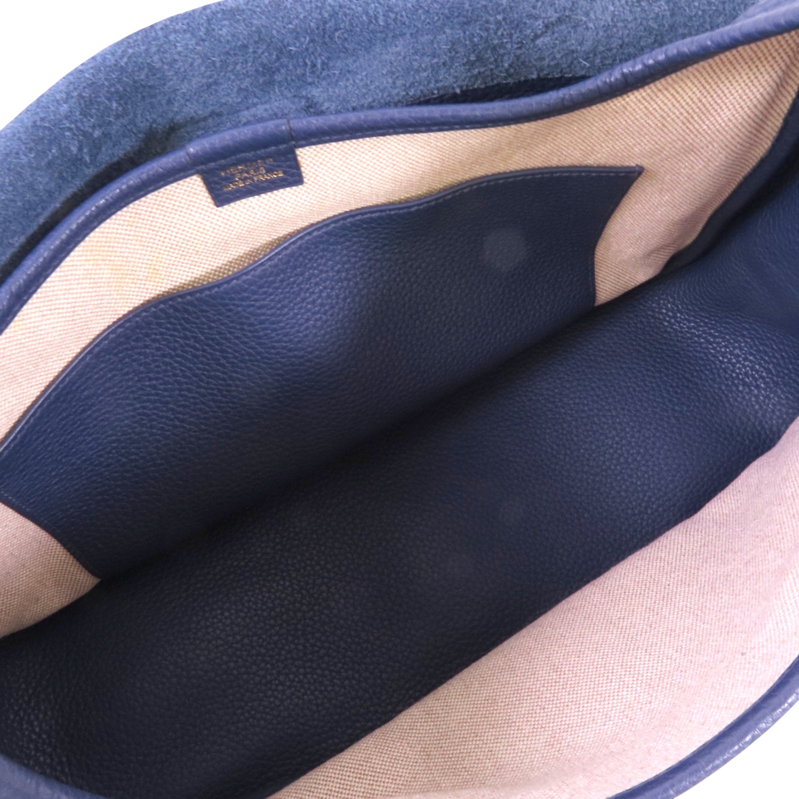 HERMES Clemence皮革Bourlingue Bag金扣肩背袋