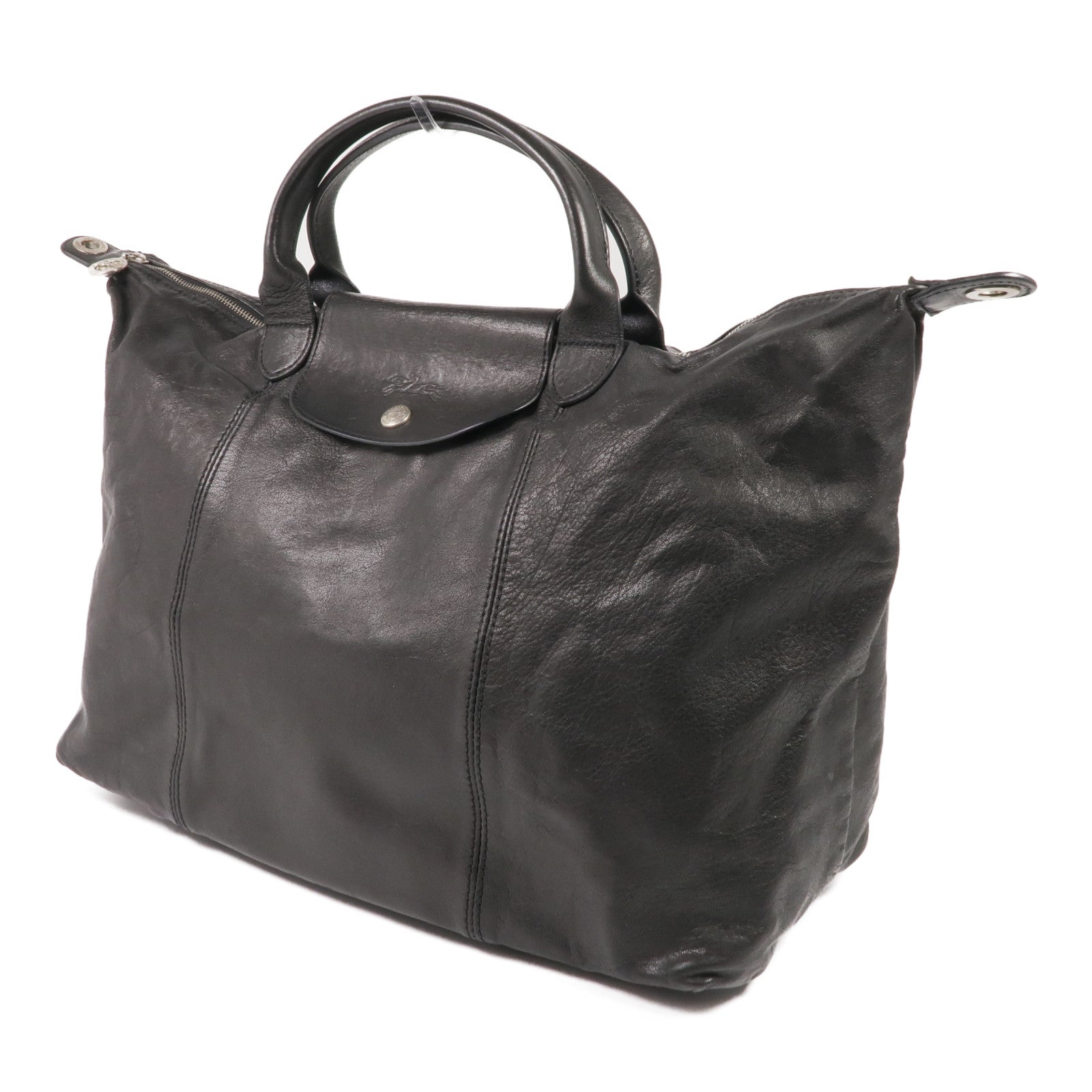 Longchamp 牛皮皮革2 Way Shoulder銀扣手挽肩背兩用袋
