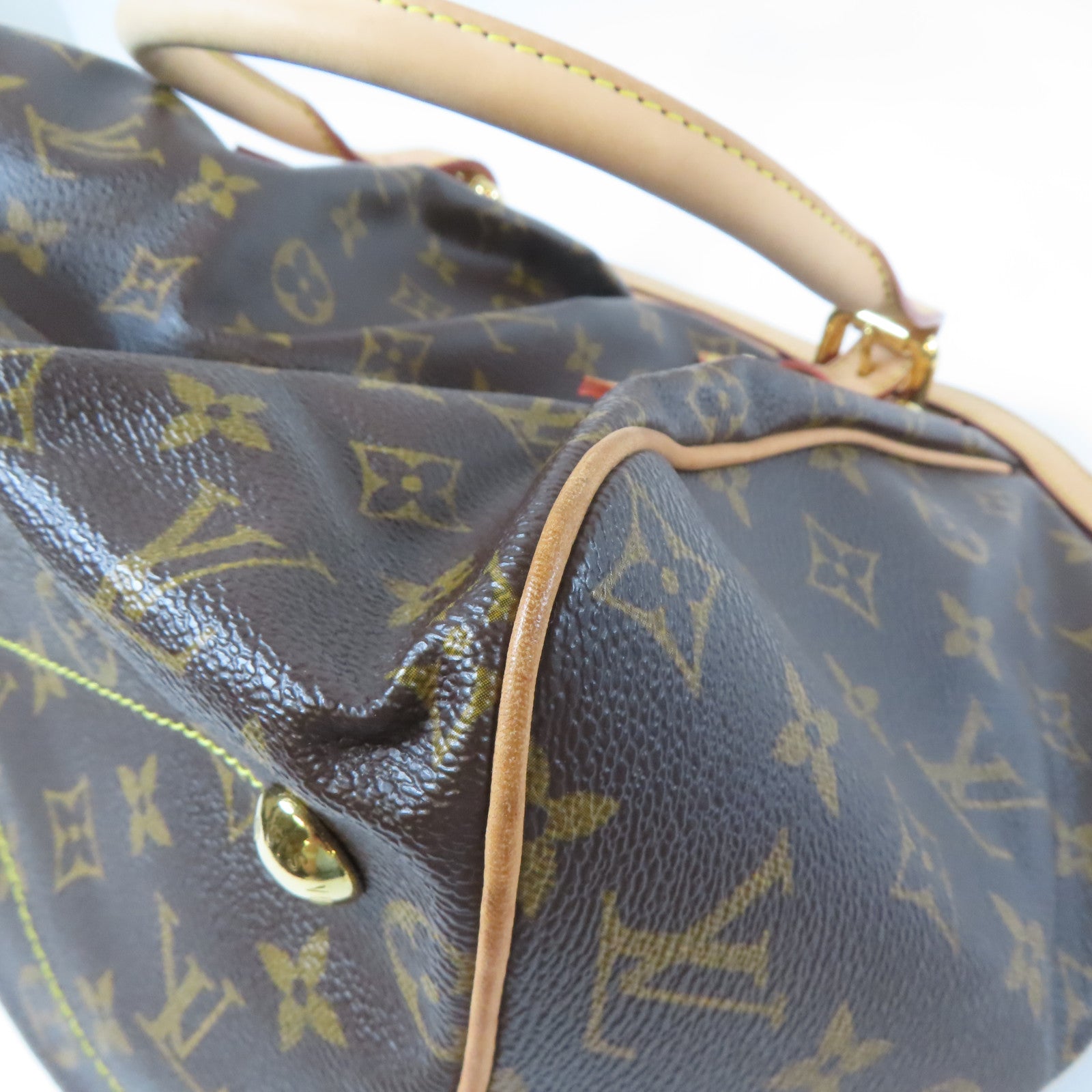 LOUIS VUITTON Monogram Tivoli GM金扣肩背袋啡色