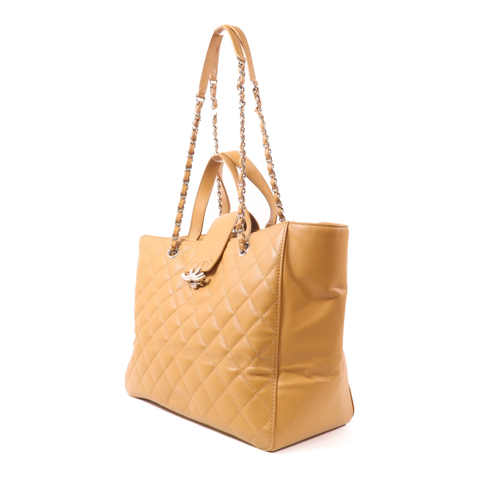 CHANEL 牛皮皮革Shoulder Bag銀扣手挽肩背兩用袋