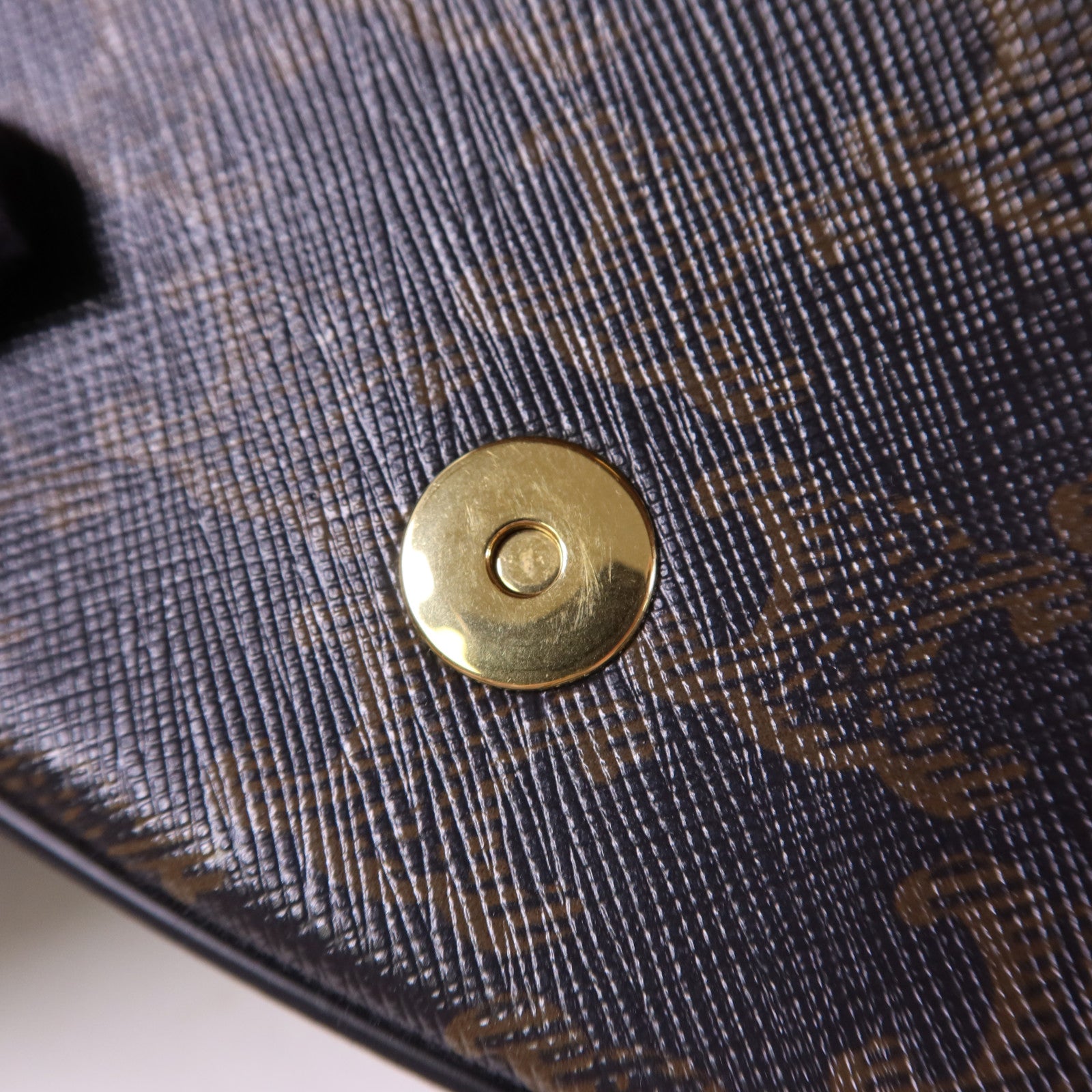 CELINE 塗層帆布Clutch On Strap Bag金扣手挽肩背兩用袋