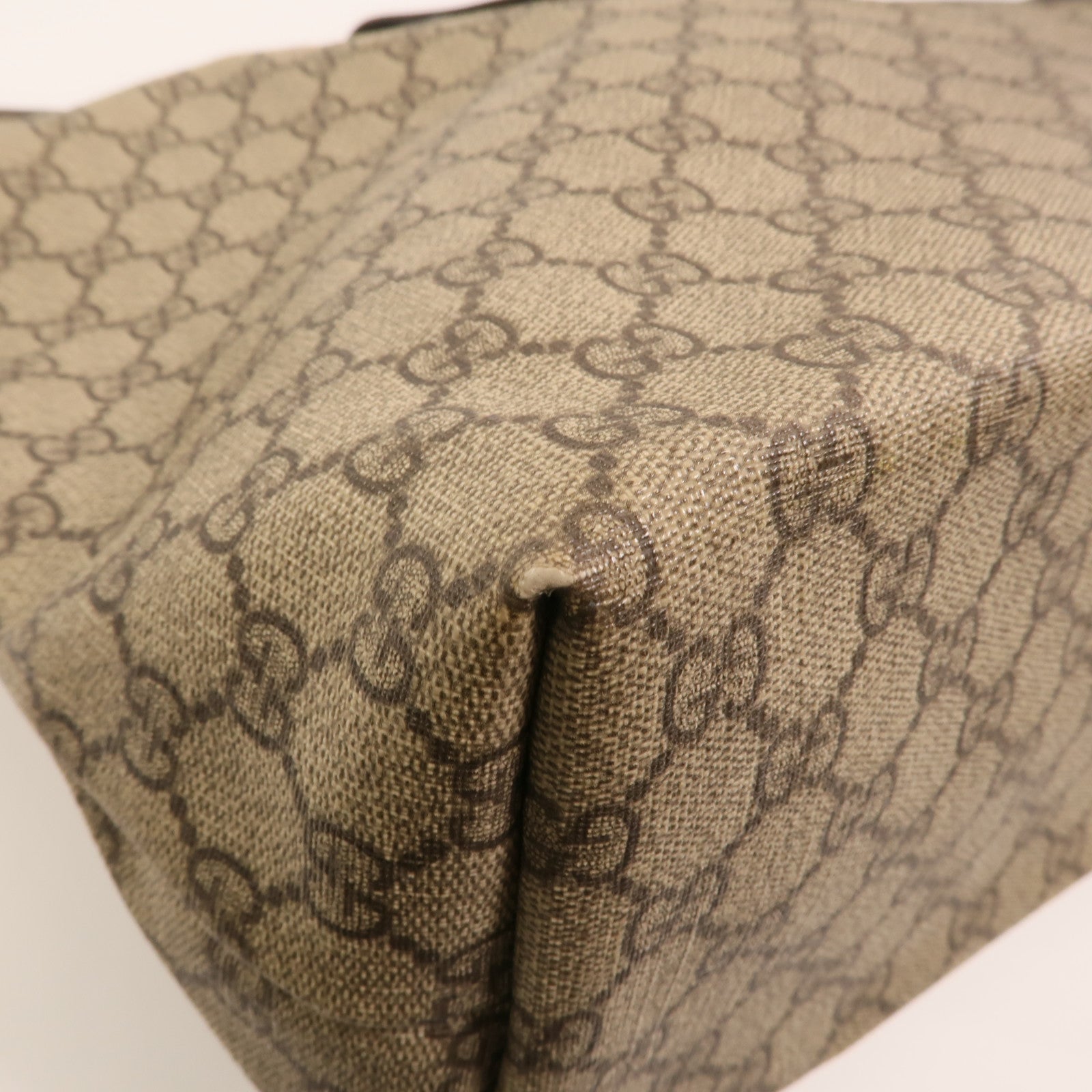 GUCCI 塗層帆布Shoulder Bag銀扣肩背袋