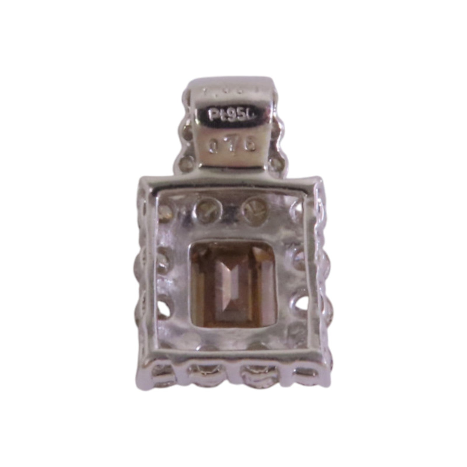 JEWELRY PT950鉑金Brown Diamond Pendant Top鑽石吊墜頭扣