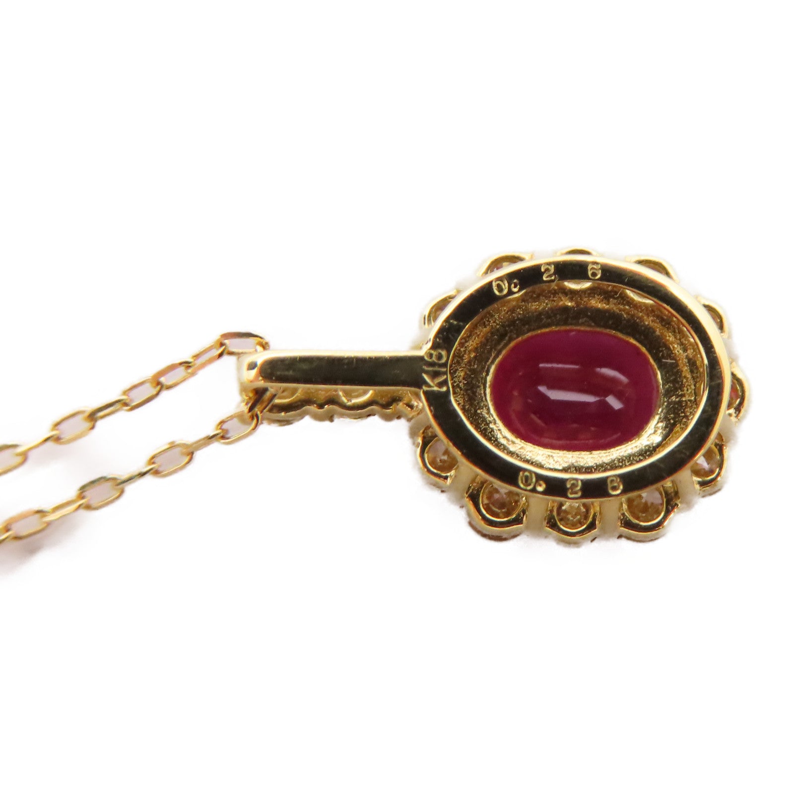 JEWELRY 【激減優惠】18K黃金Ruby Diamond Necklace 0.28ct紅寶石/0.26ct鑽石項鍊