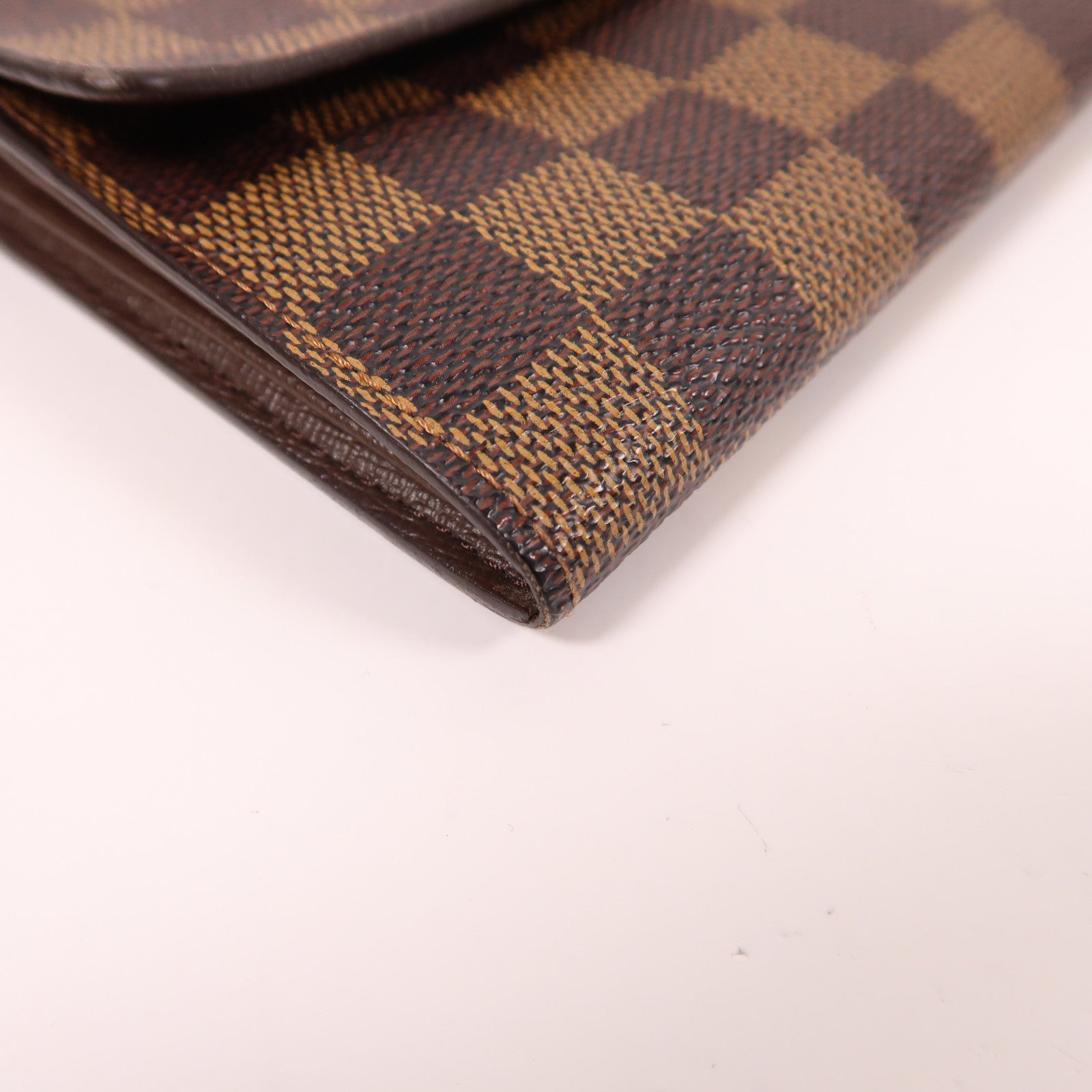 LOUIS VUITTON Damier Ebene Long Wallet金扣長錢包啡色
