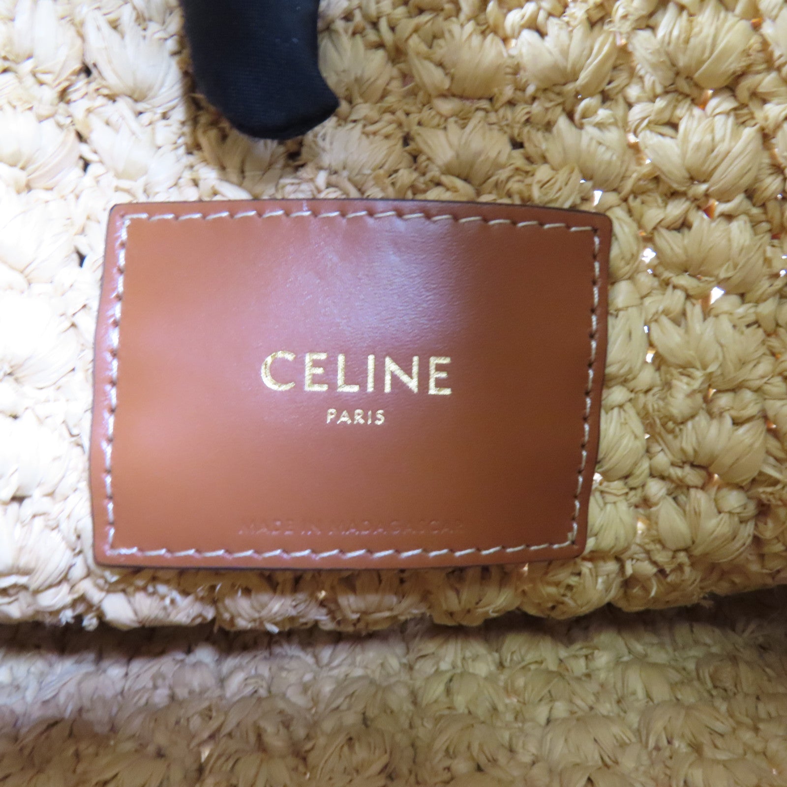 CELINE Raffia牛皮皮革 Cabas Triangle肩背袋