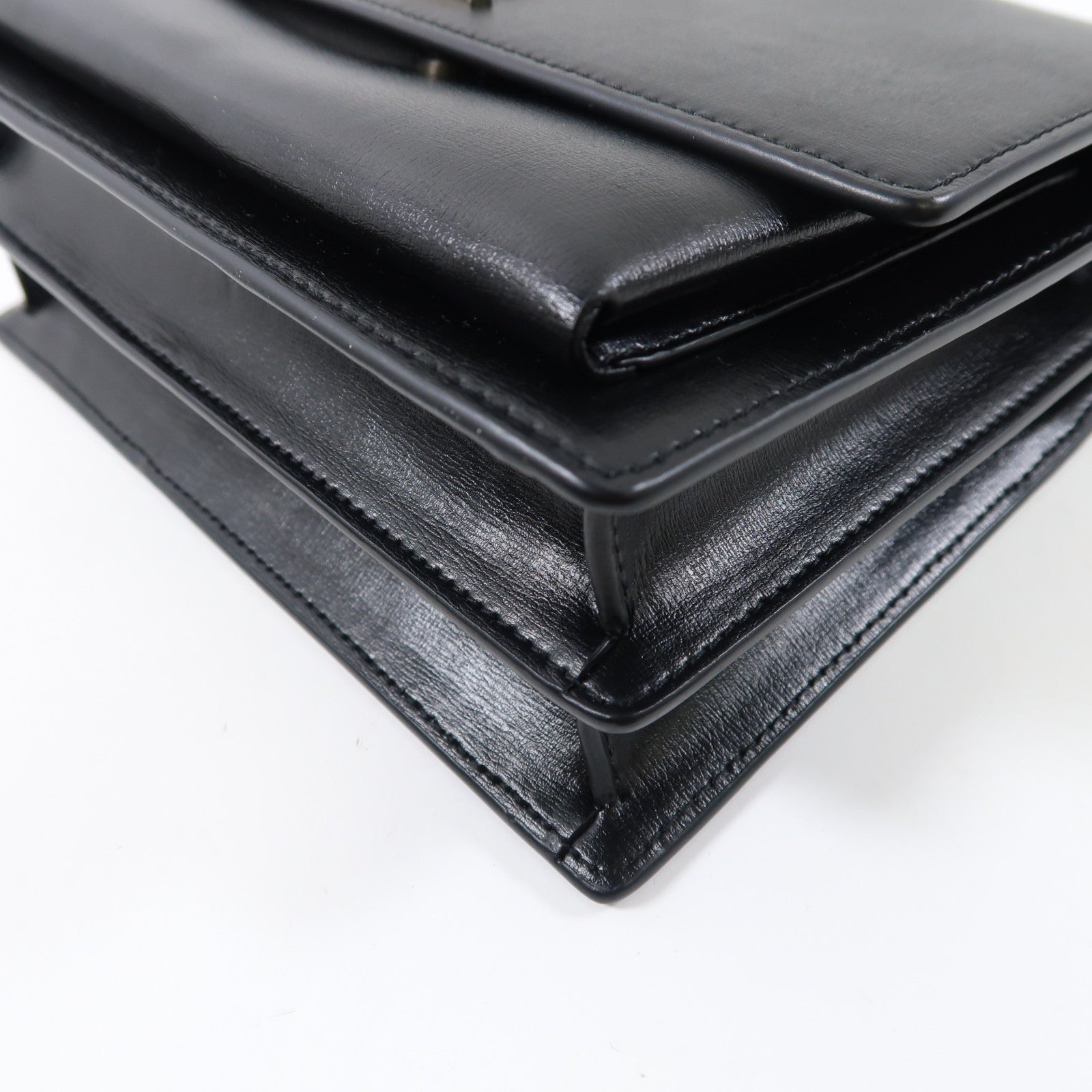 SAINT LAURENT 牛皮皮革Sunset Medium銀扣鏈帶肩背袋