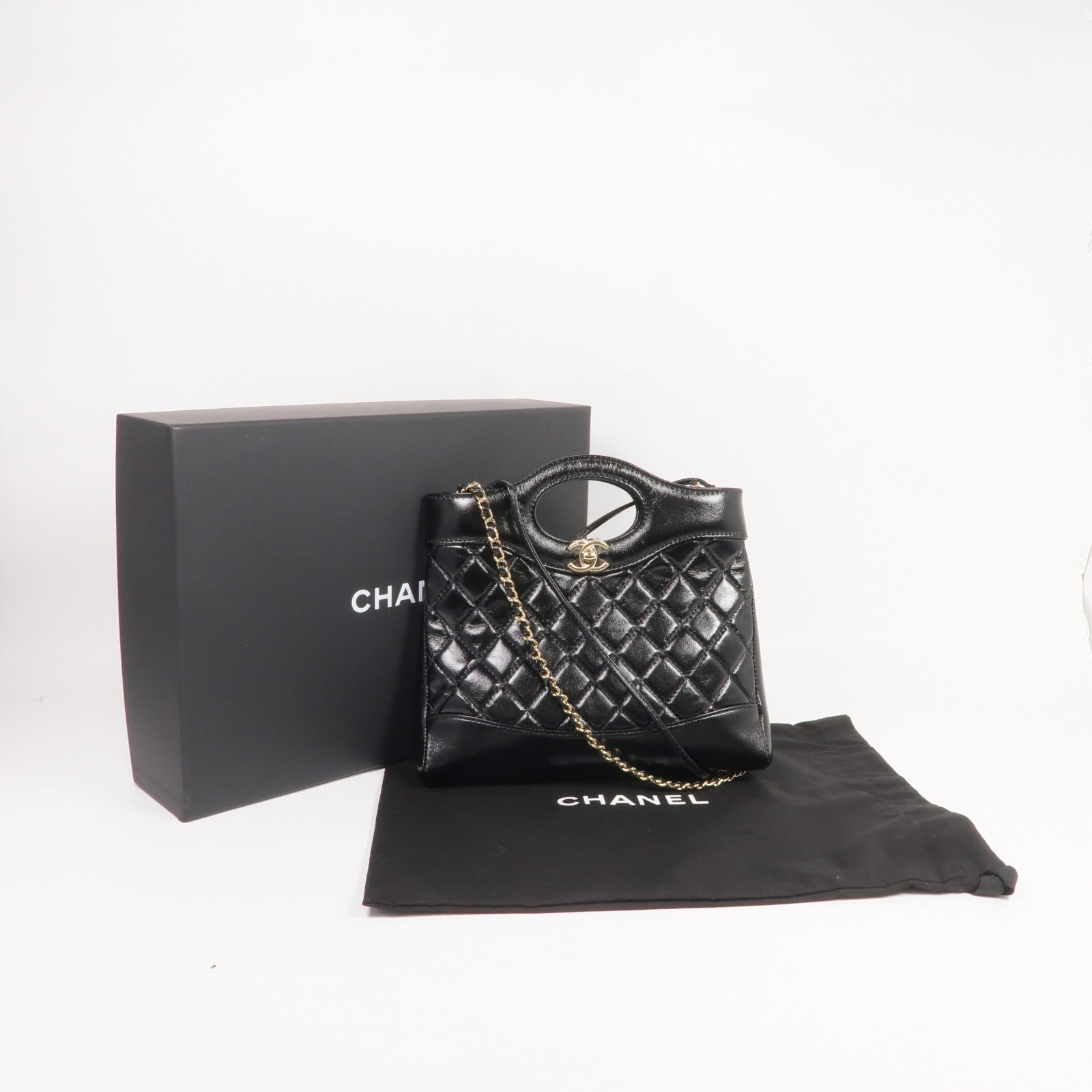 CHANEL 牛皮皮革31 Mini Shopping Bag金扣手挽肩背兩用袋
