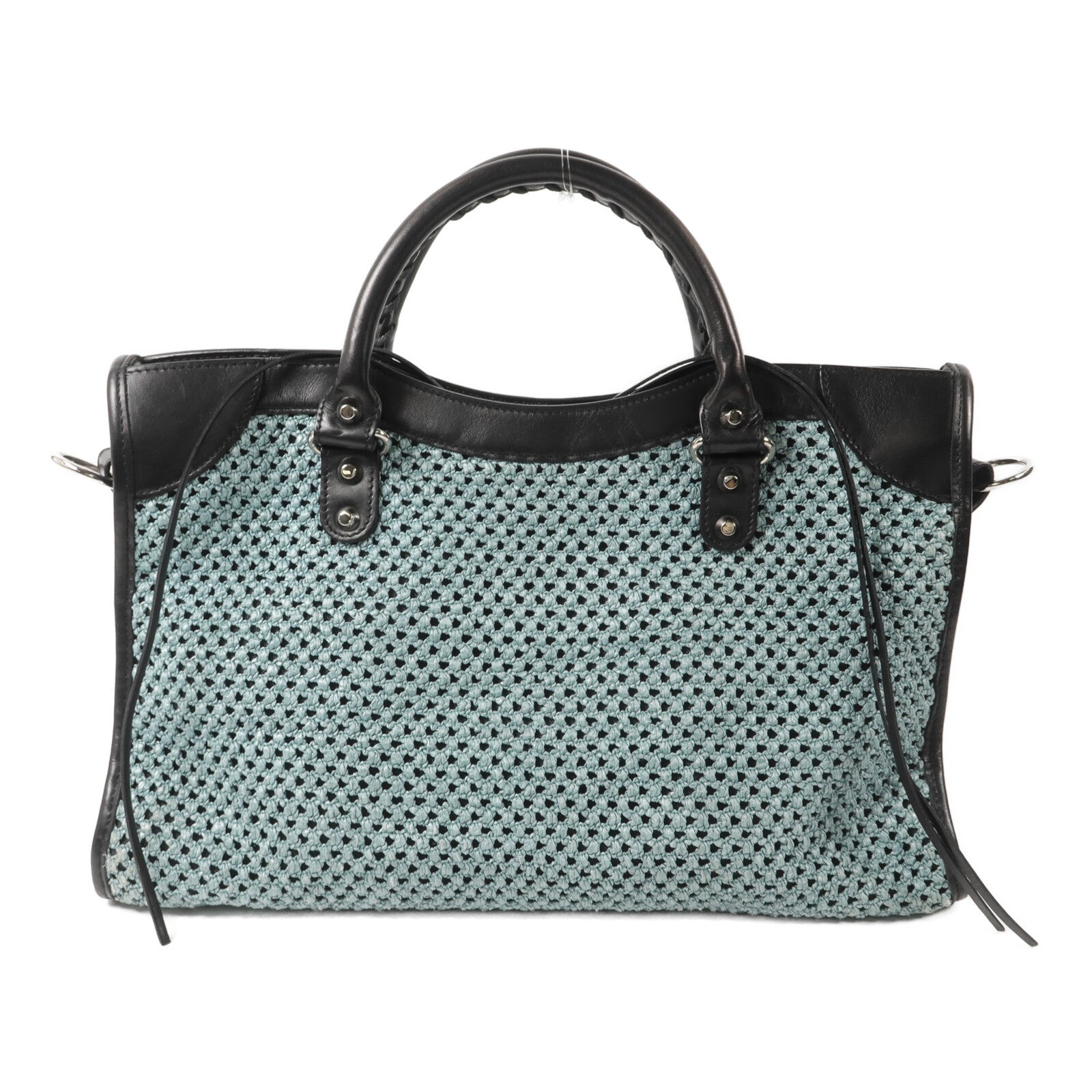 BALENCIAGA 牛皮皮革/Raffia Neo Classic City手挽肩背兩用袋