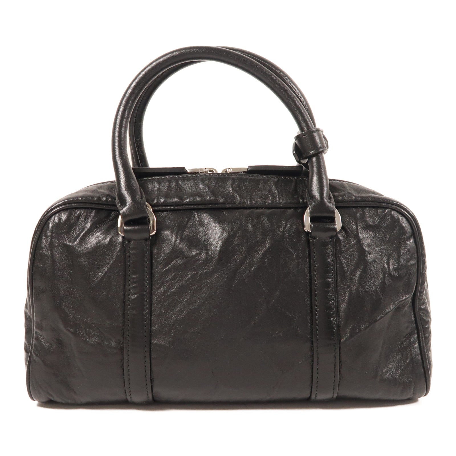 PRADA 皮革2 Way Shoulder銀扣手挽肩背兩用袋