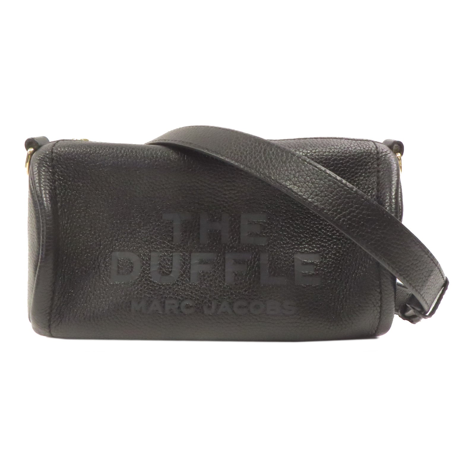 MARC JACOBS 牛皮皮革The Duffle Bag金扣肩背袋黑色