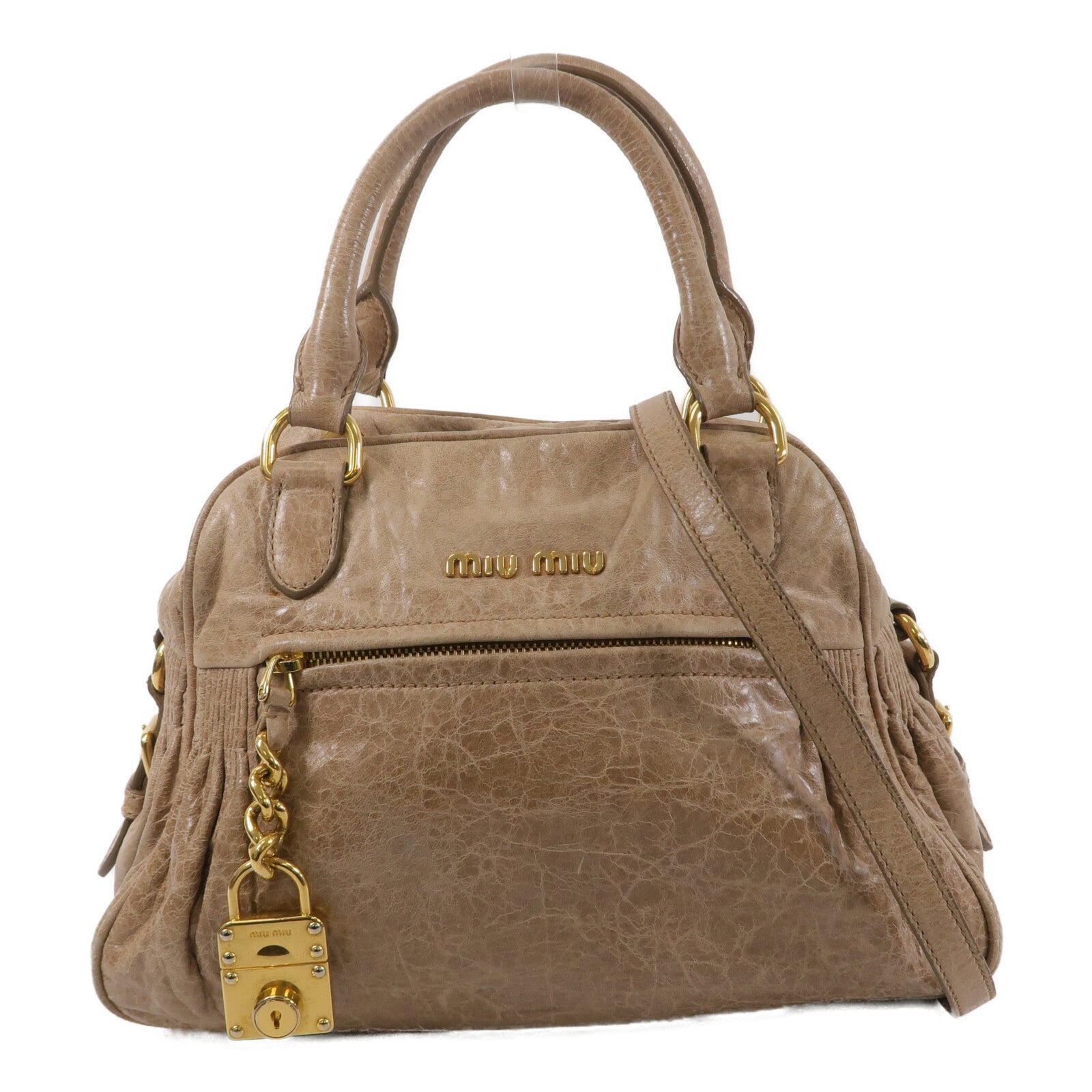 Miu Miu 牛皮皮革2 Way Shoulder手挽肩背兩用袋