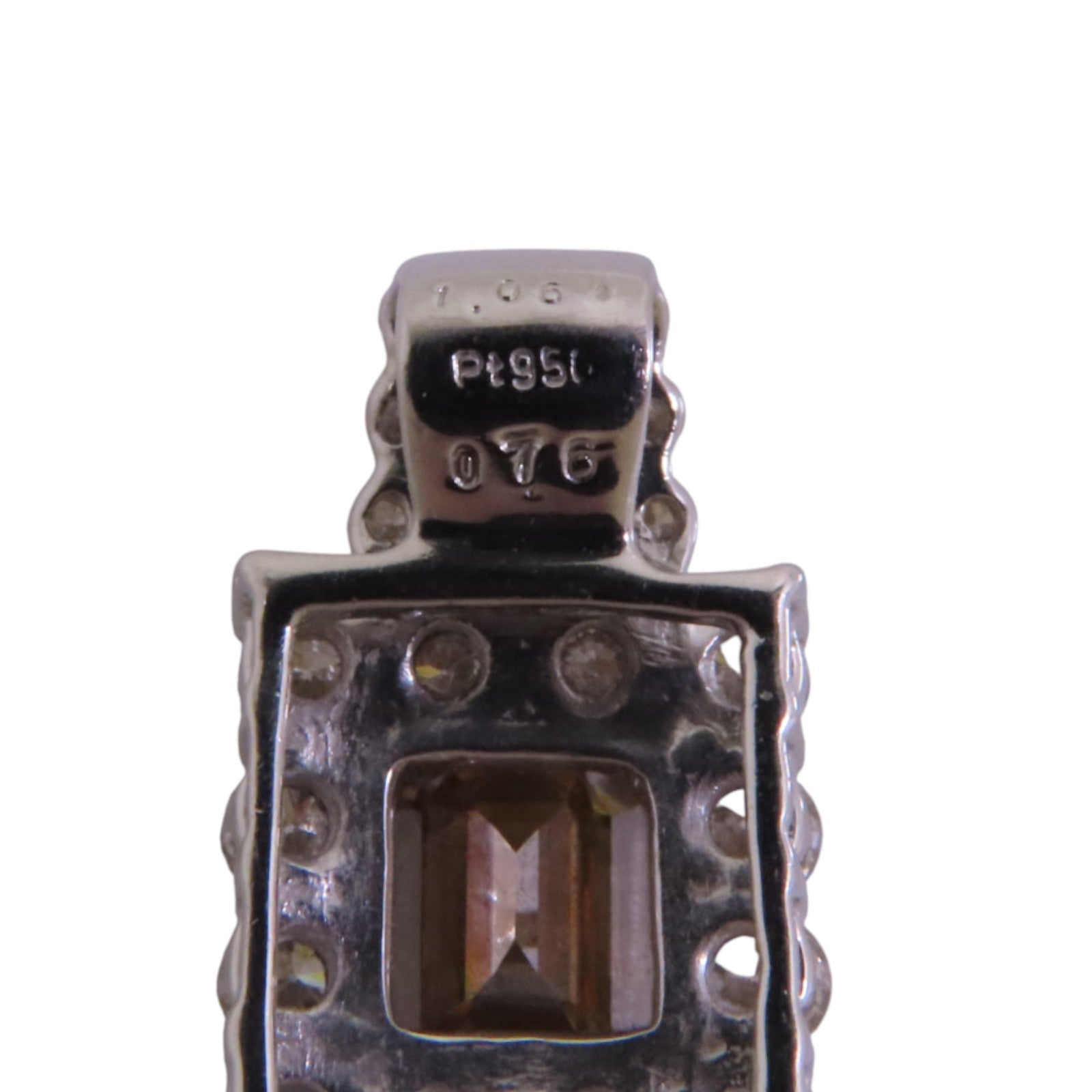 JEWELRY PT950鉑金Brown Diamond Pendant Top鑽石吊墜頭扣