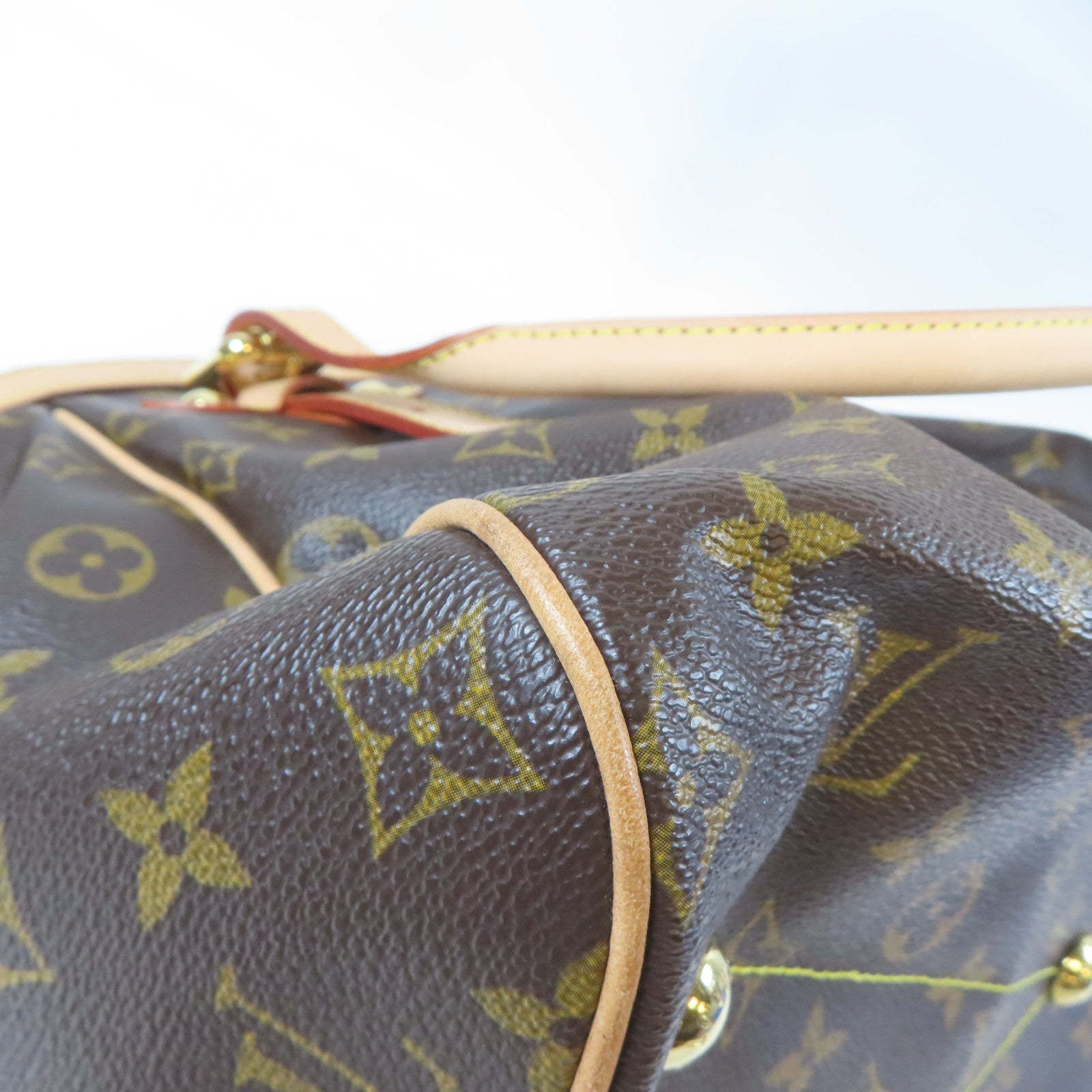 LOUIS VUITTON Monogram Tivoli GM金扣肩背袋啡色