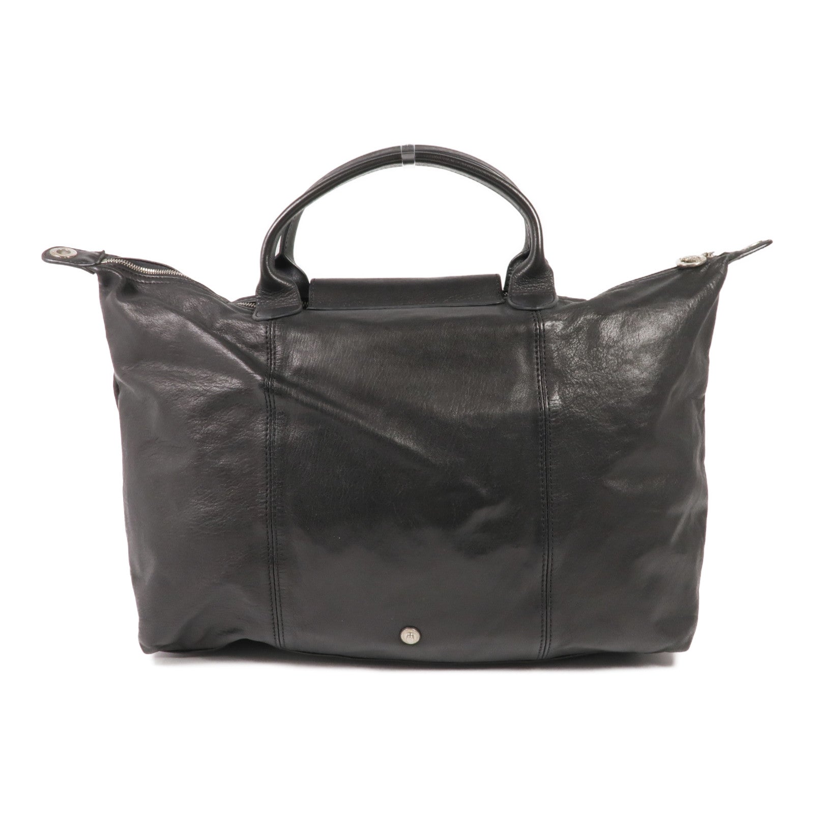 Longchamp 牛皮皮革2 Way Shoulder銀扣手挽肩背兩用袋