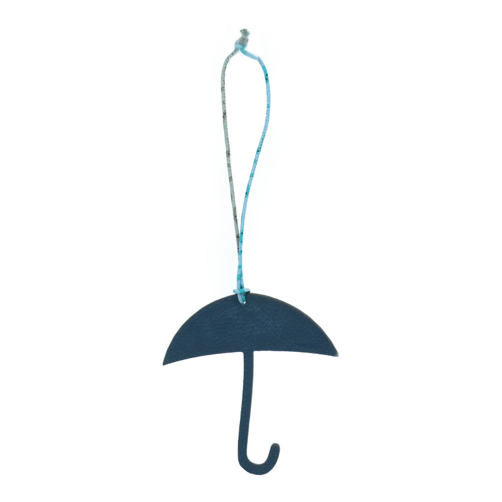 HERMES Togo皮革/Epsom皮革Petit H Umbrella Charm挂饰深蓝色/啡色