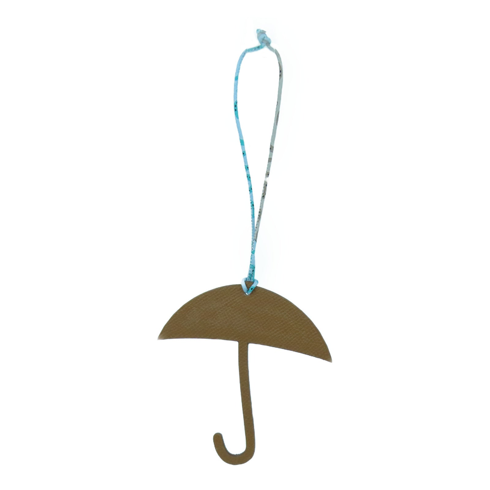 HERMES Togo皮革/Epsom皮革Petit H Umbrella Charm挂饰深蓝色/啡色