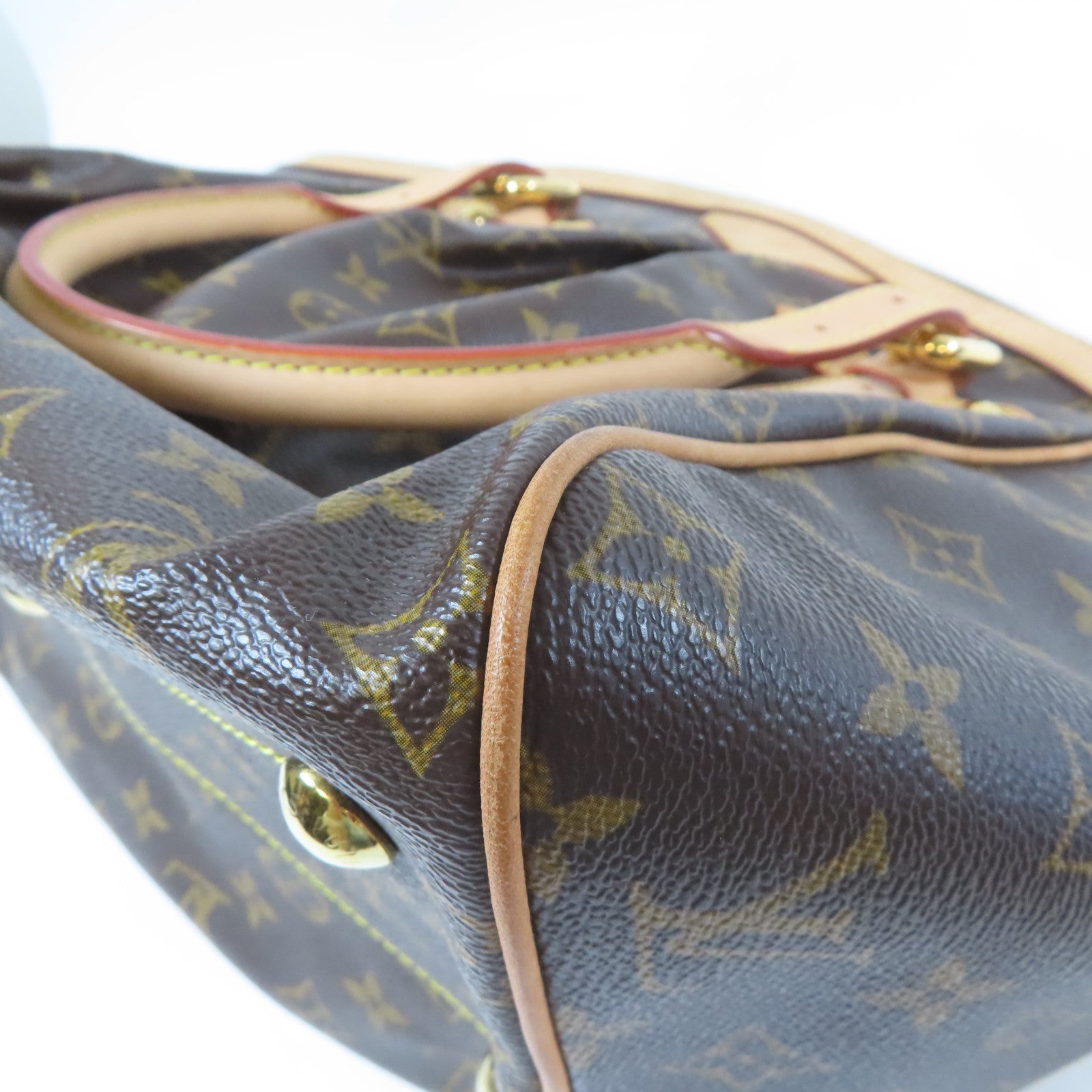 LOUIS VUITTON Monogram Tivoli GM金扣肩背袋啡色