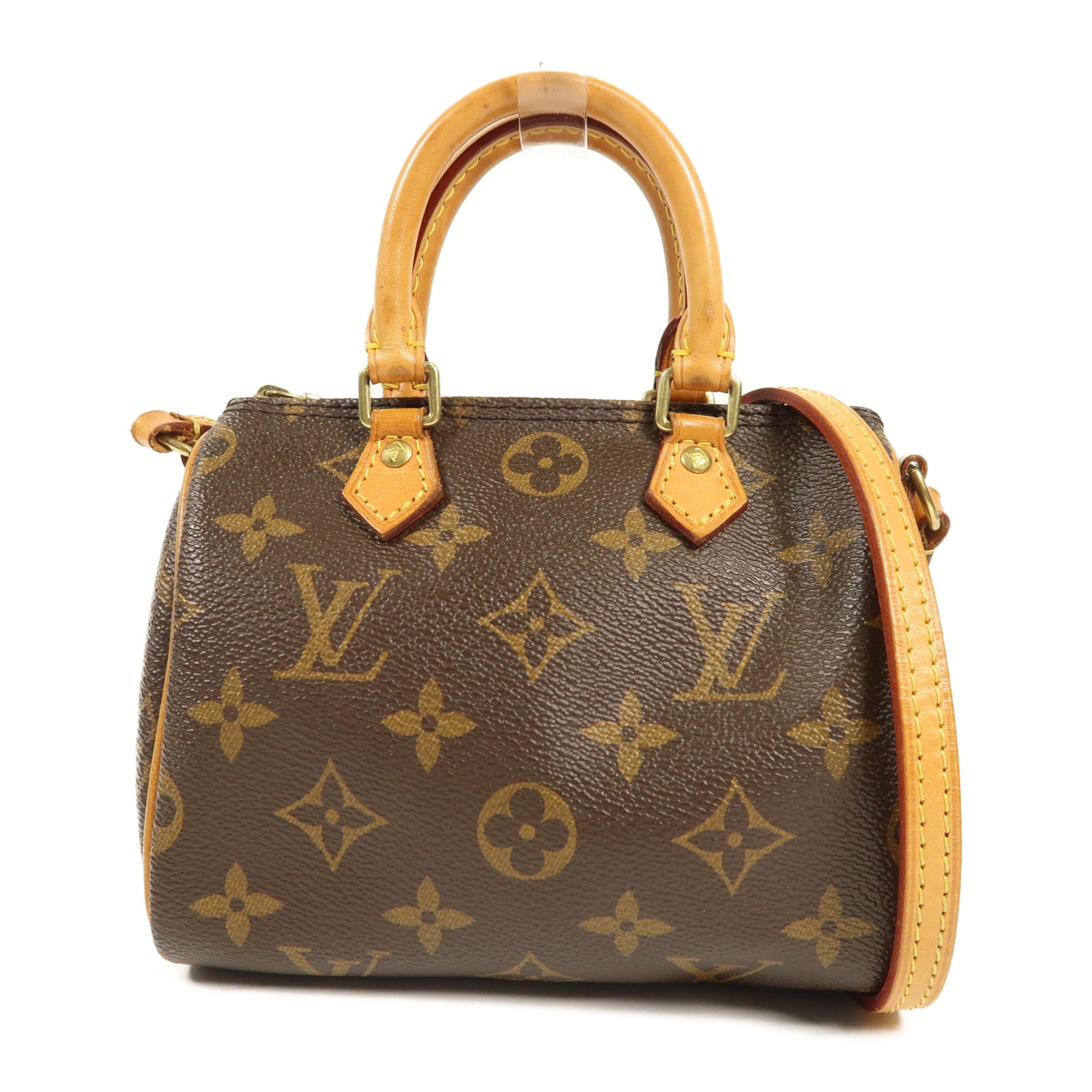 LOUIS VUITTON Monogram Nano Speedy金扣手挽肩背兩用袋