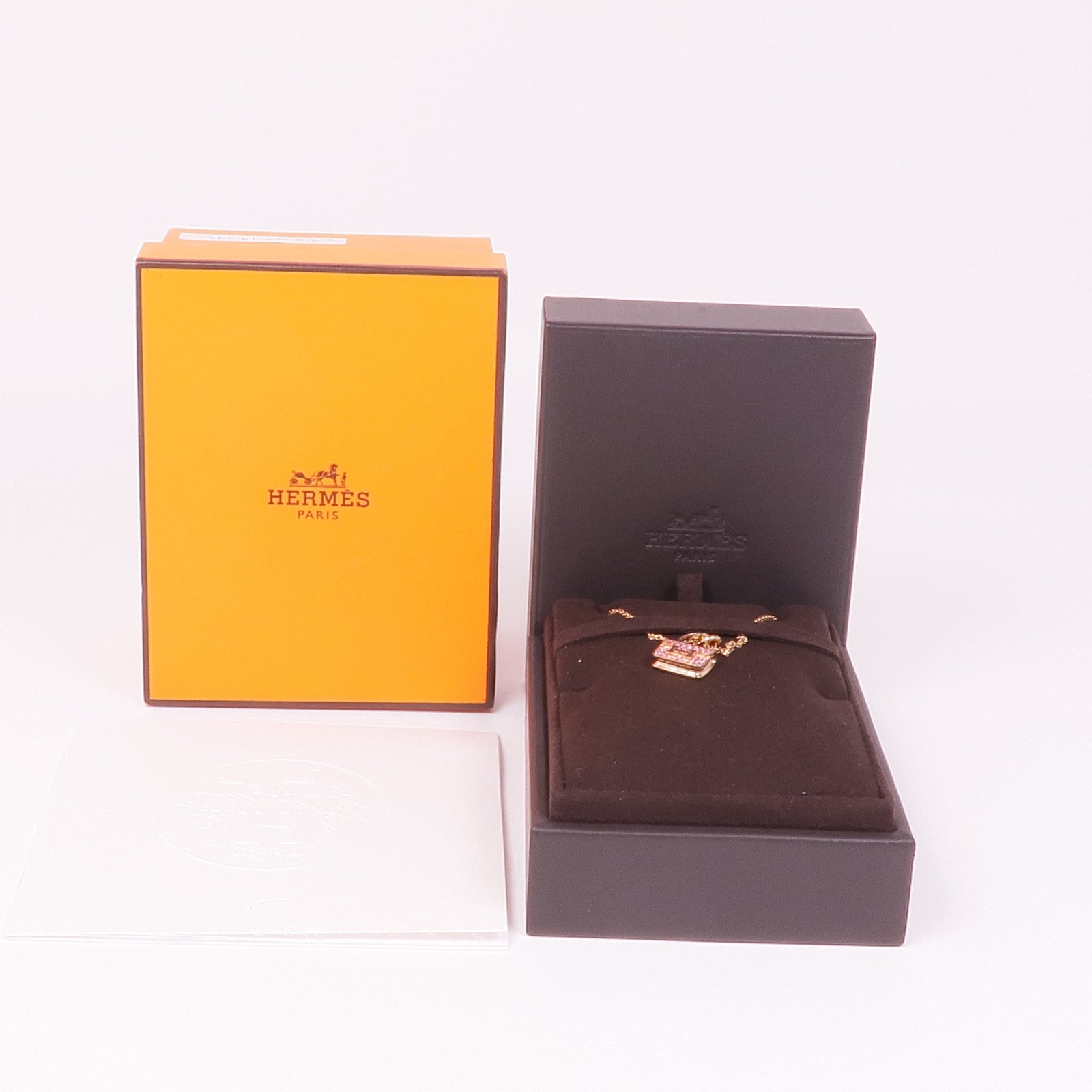 HERMES 【激減優惠】18K玫瑰金Amulettes Constance Pendant粉紅色藍寶石吊墜