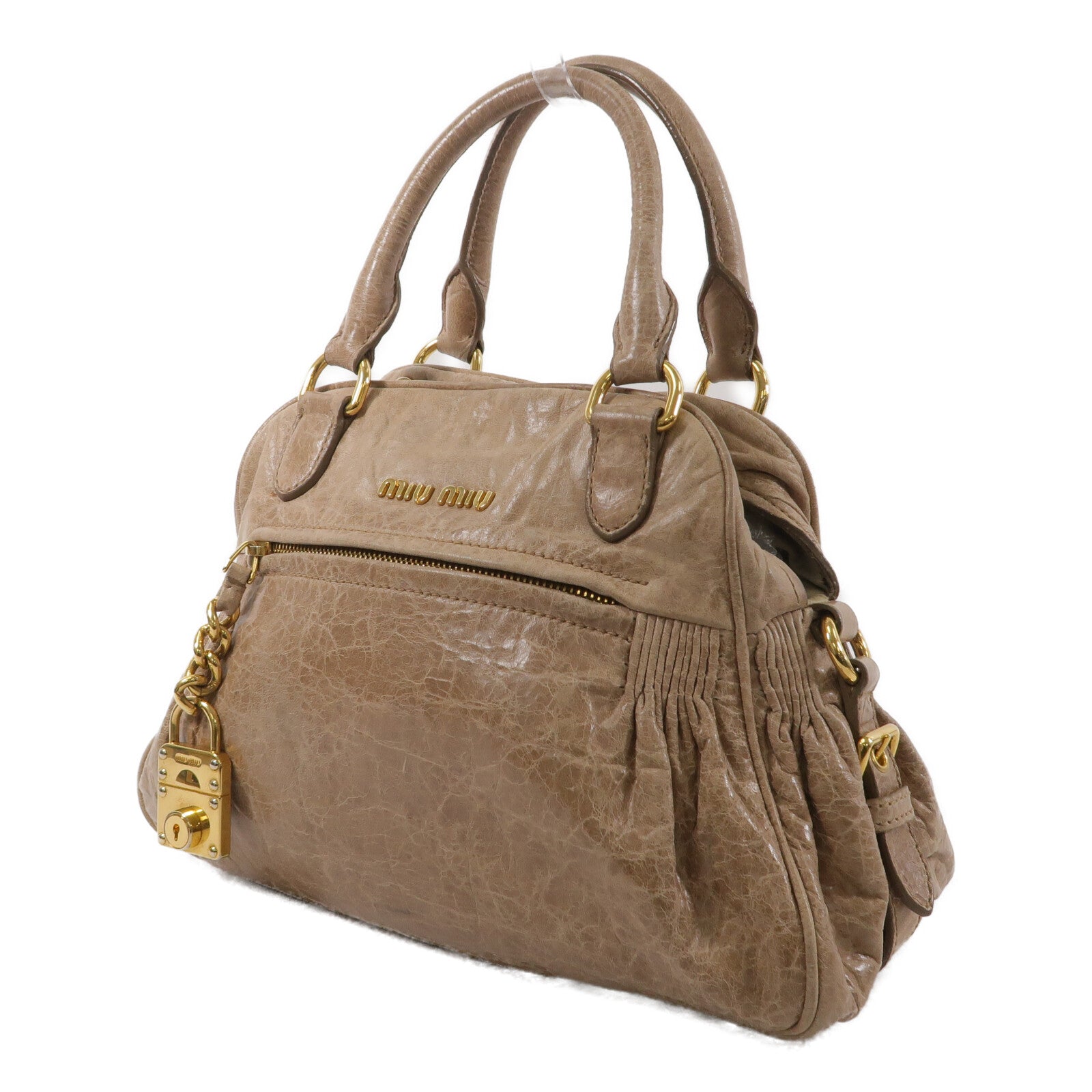 Miu Miu 牛皮皮革2 Way Shoulder手挽肩背兩用袋