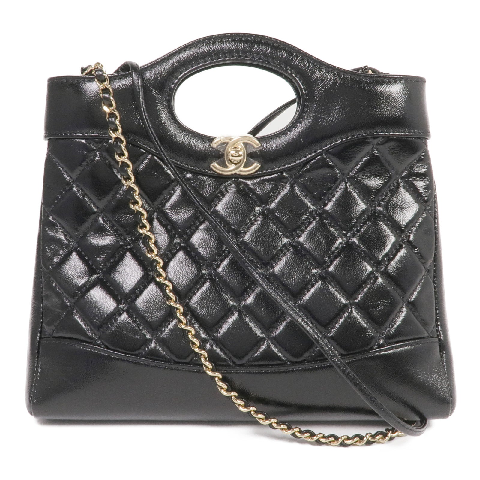 CHANEL 牛皮皮革31 Mini Shopping Bag金扣手挽肩背兩用袋