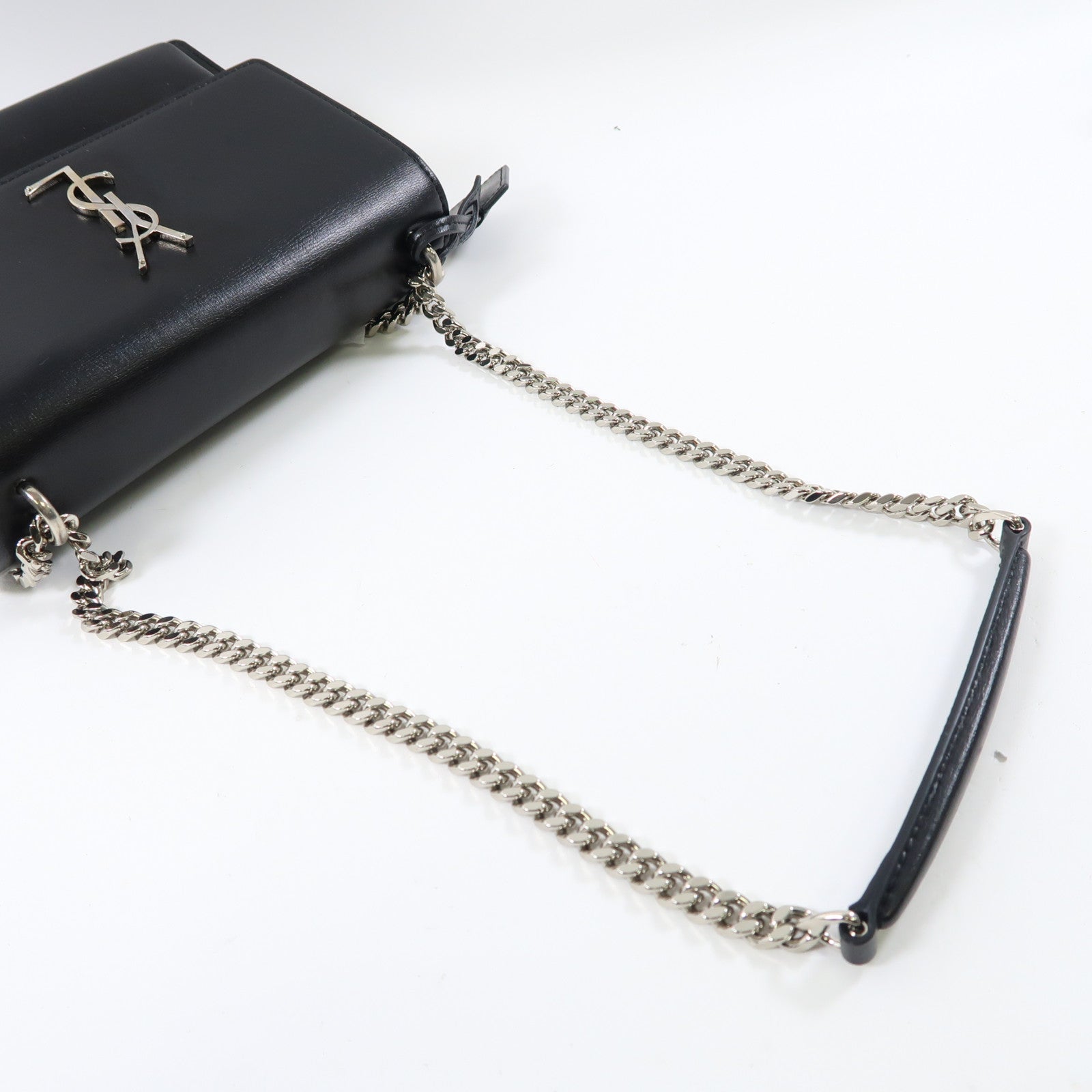 SAINT LAURENT 牛皮皮革Sunset Medium銀扣鏈帶肩背袋