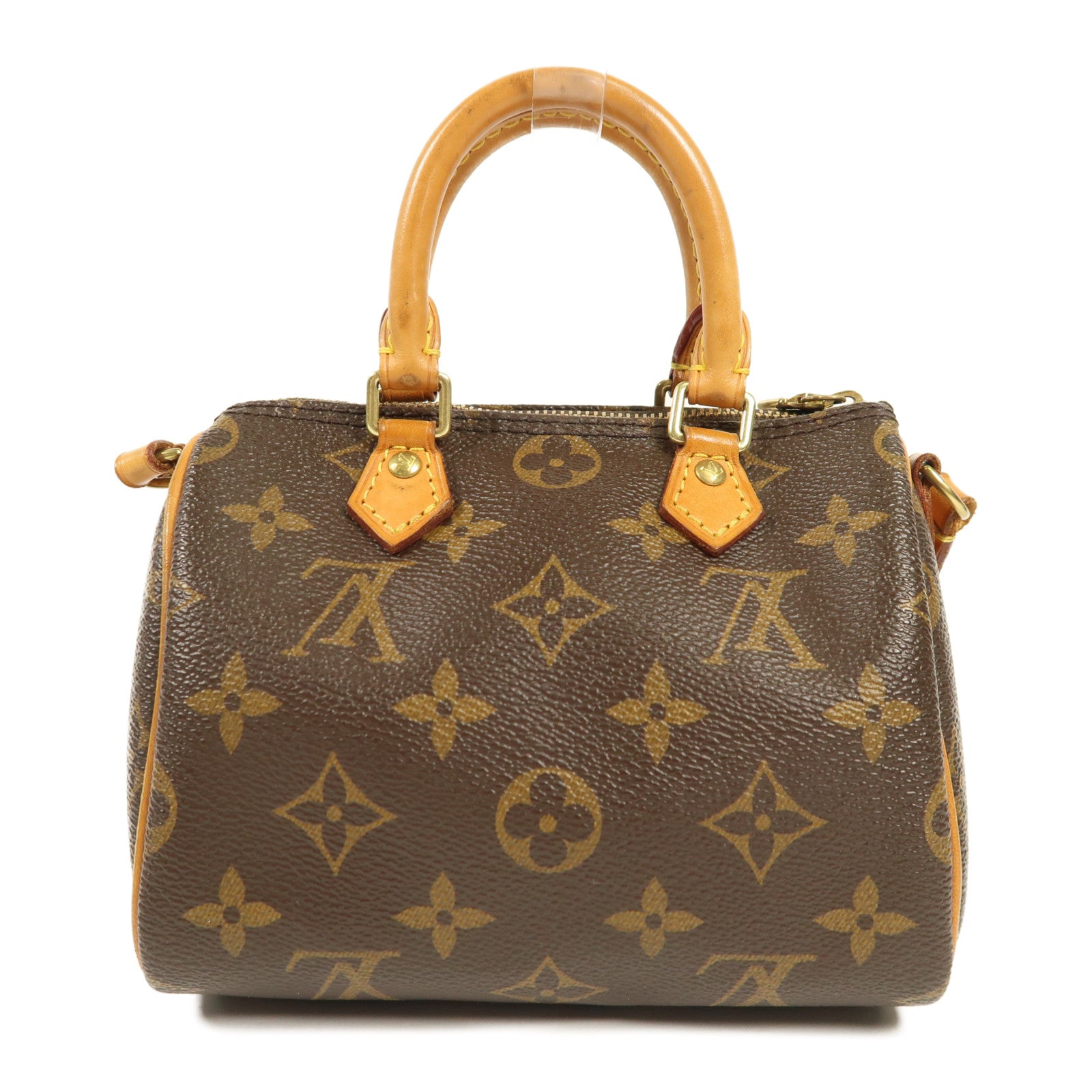 LOUIS VUITTON Monogram Nano Speedy金扣手挽肩背兩用袋