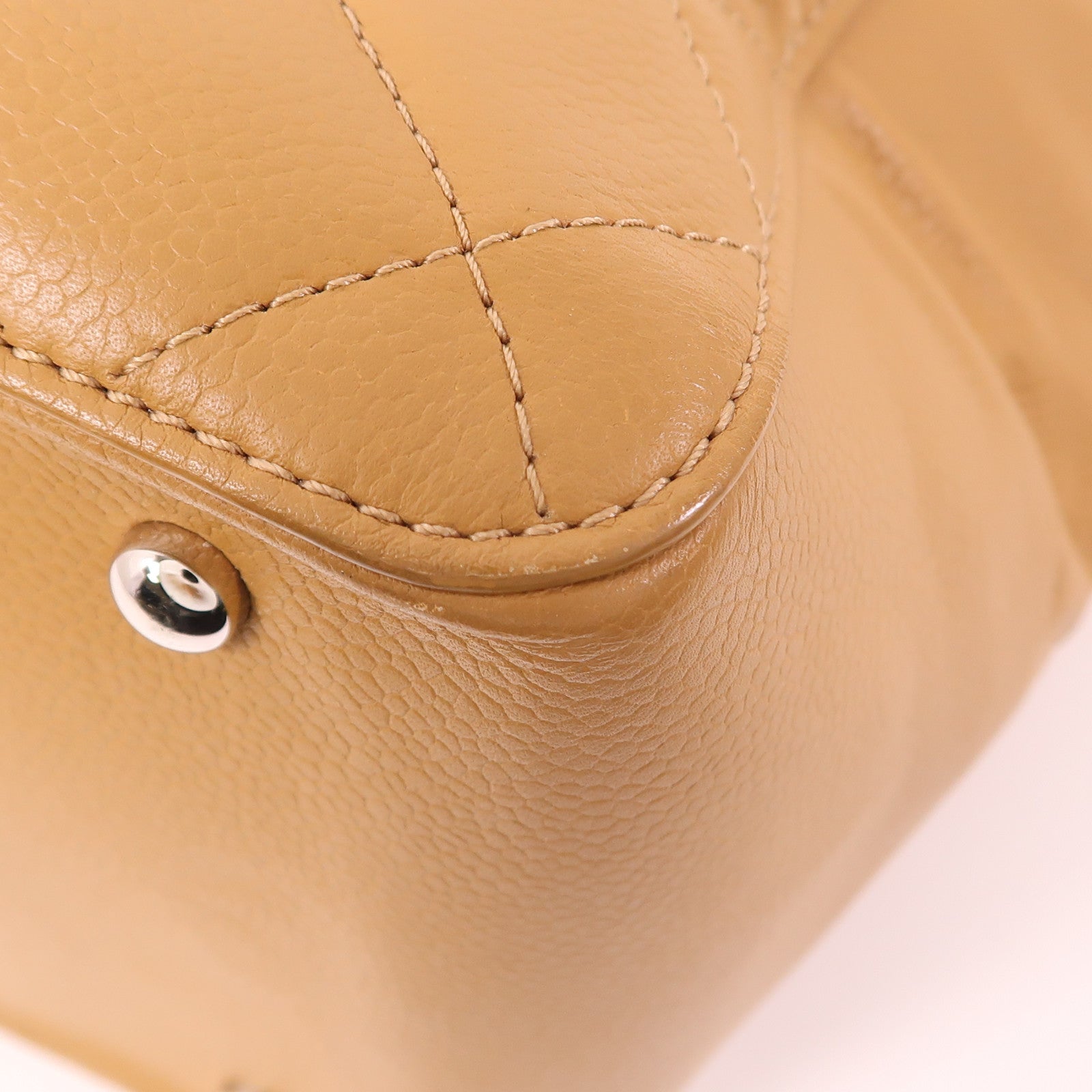 CHANEL 牛皮皮革Shoulder Bag銀扣手挽肩背兩用袋
