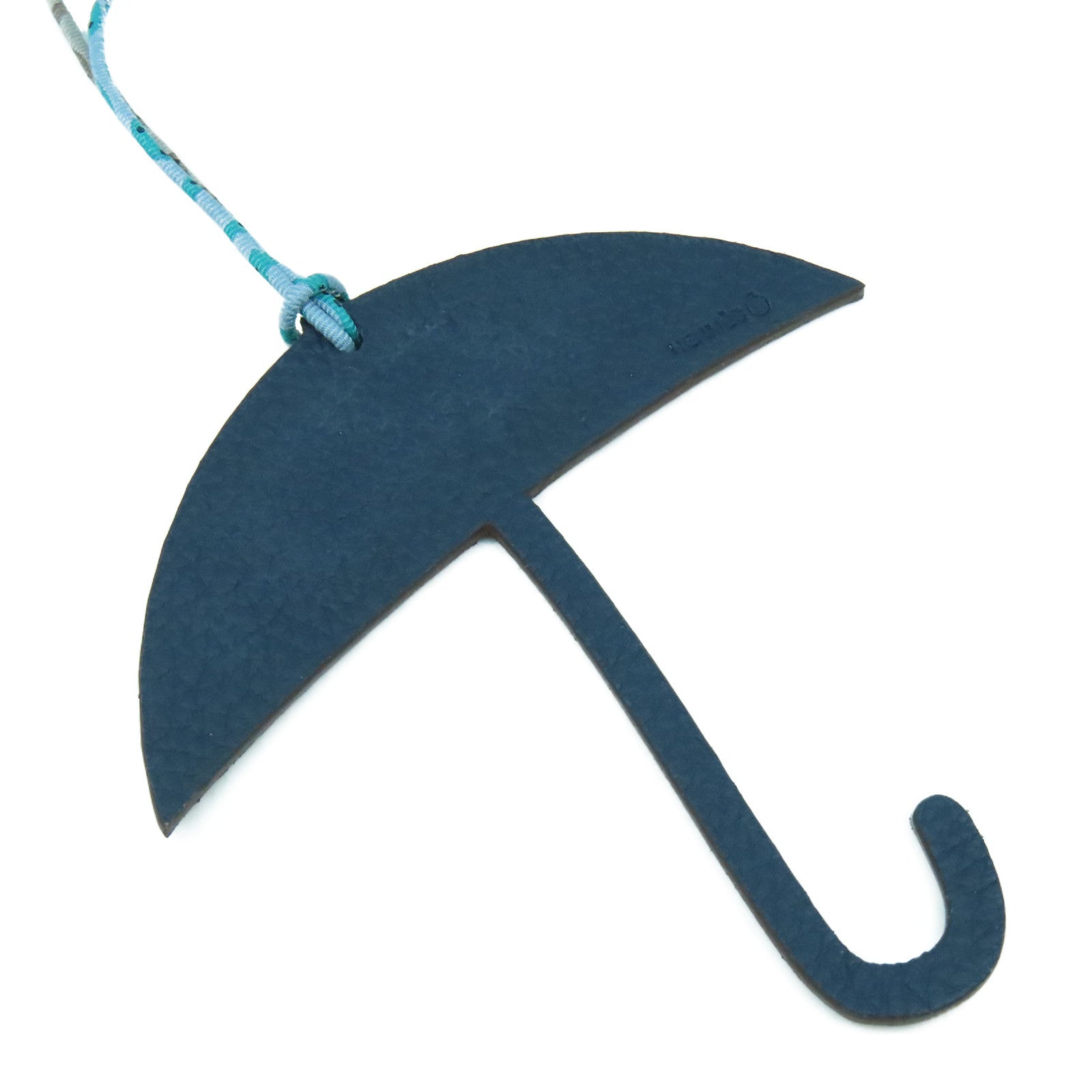HERMES Togo皮革/Epsom皮革Petit H Umbrella Charm挂饰深蓝色/啡色