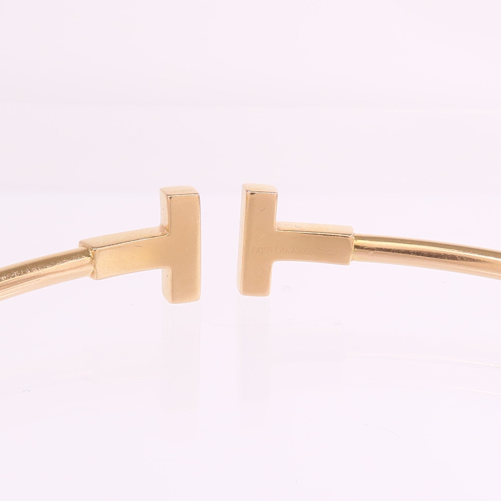 TIFFANY＆CO 18K玫瑰金T Diamond Wire Bracelet鑽石手鐲