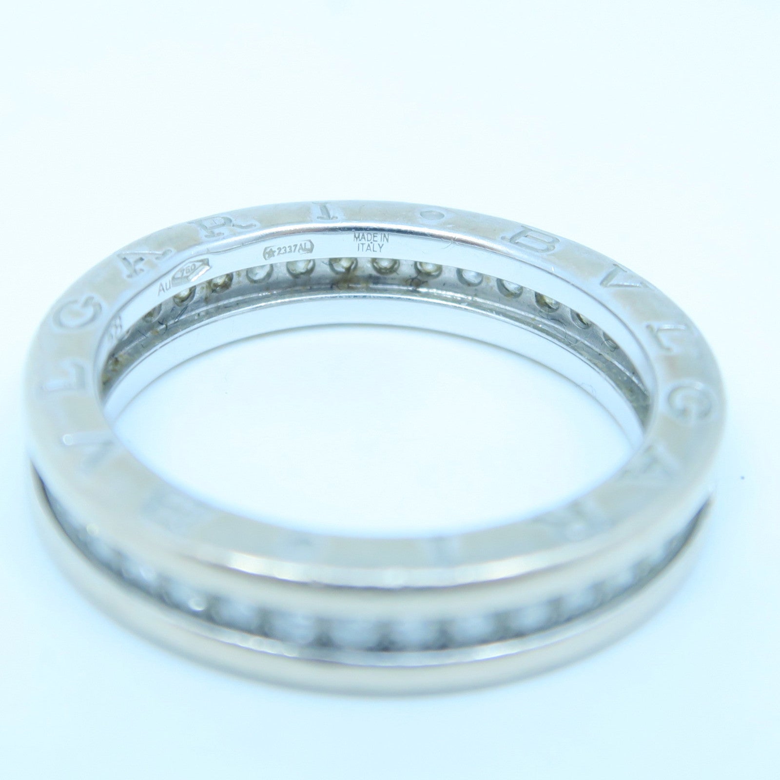 BVLGARI 18K White Gold B-zero1 Diamond0.40ct Diamond Ring US#8.0