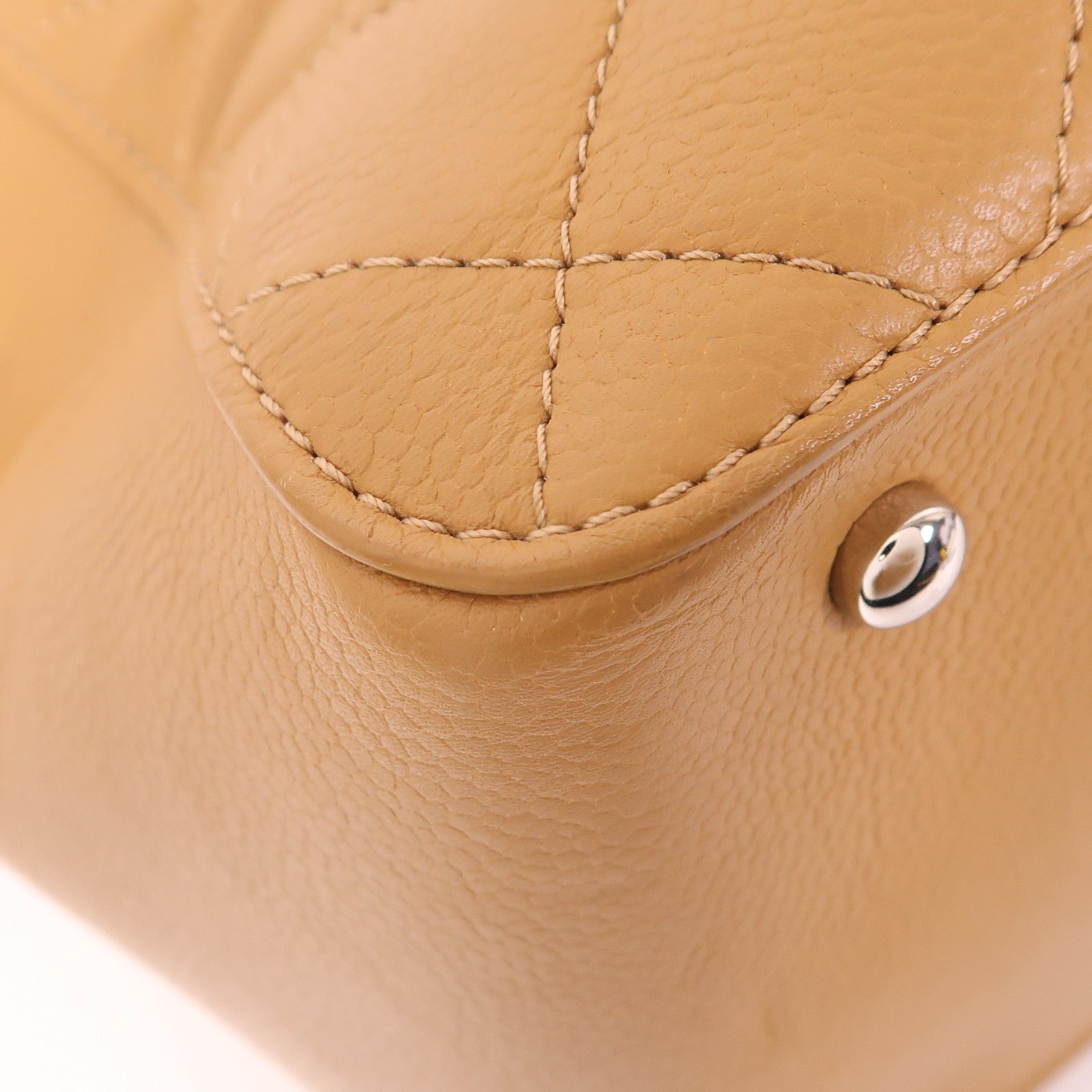 CHANEL 牛皮皮革Shoulder Bag銀扣手挽肩背兩用袋
