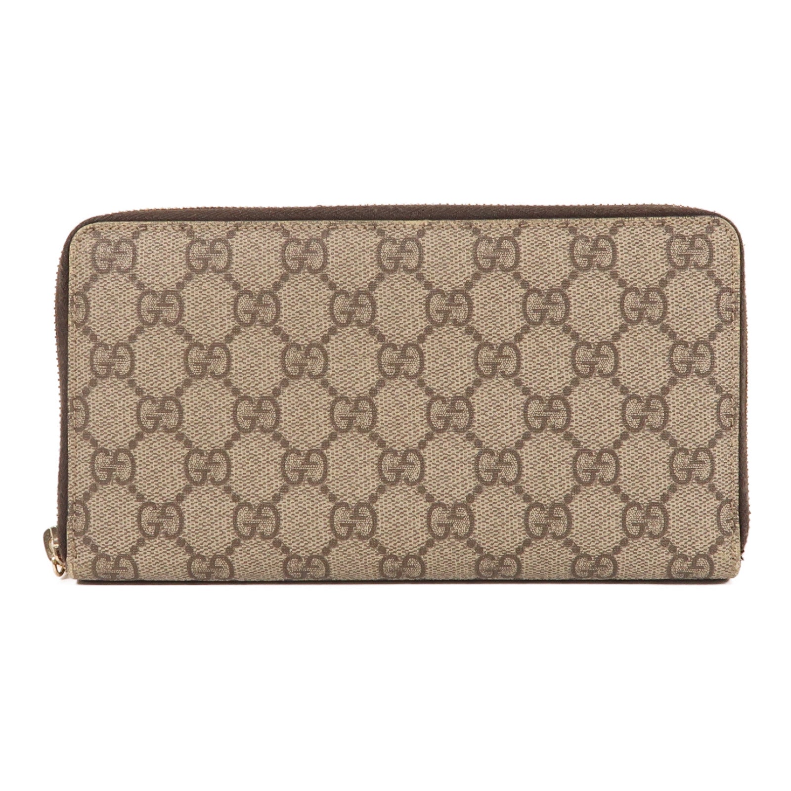GUCCI 塗層帆布Zipper Long Wallet金扣長錢包啡色
