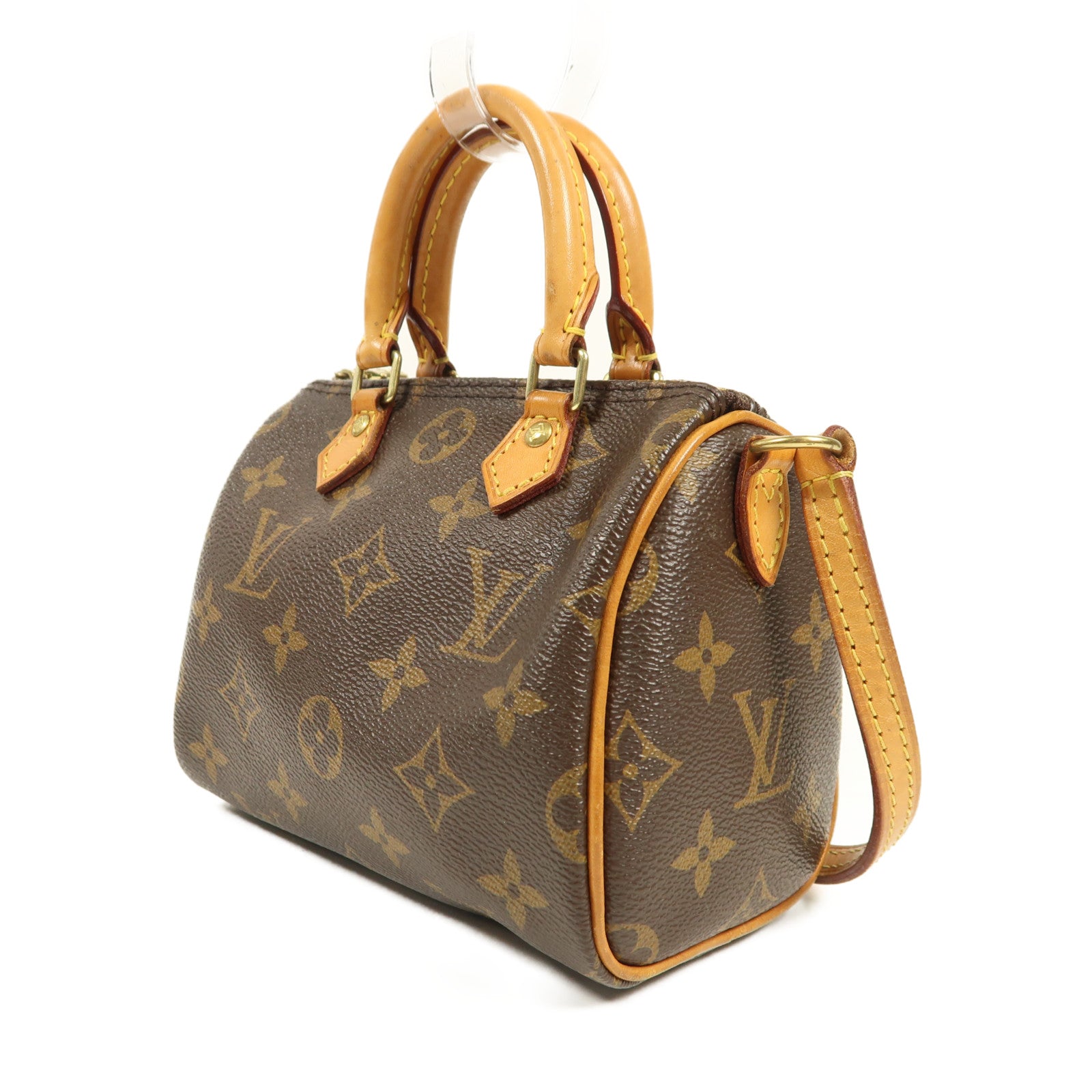 LOUIS VUITTON Monogram Nano Speedy金扣手挽肩背兩用袋