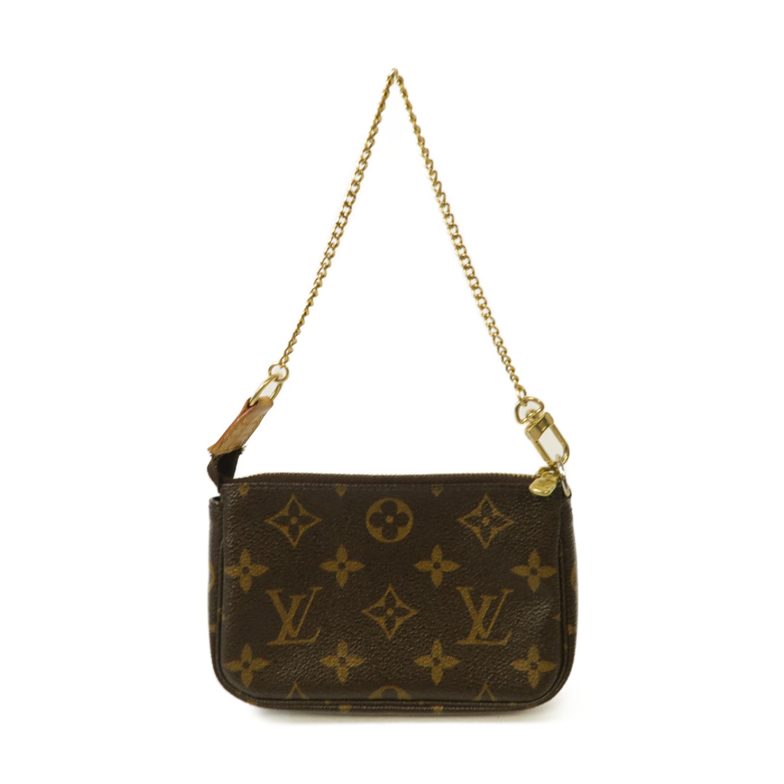 LOUIS VUITTON 【激減優惠】Monogram Mini Pochette Accessoires金扣手拿包啡色