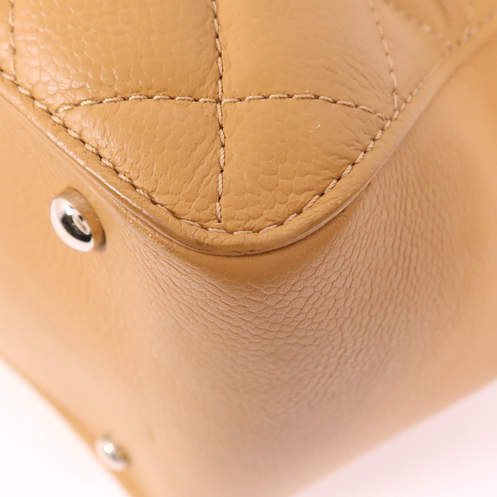 CHANEL 牛皮皮革Shoulder Bag銀扣手挽肩背兩用袋
