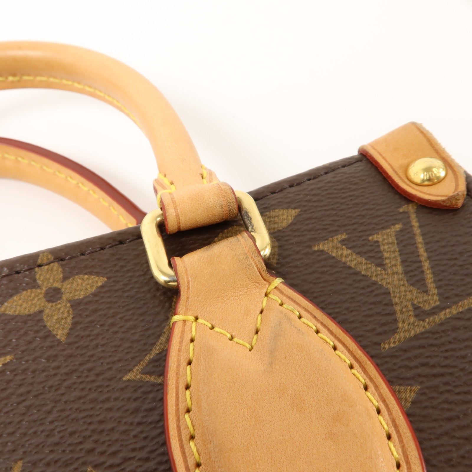 LOUIS VUITTON Monogram Sac Plat BB金扣手挽肩背兩用袋